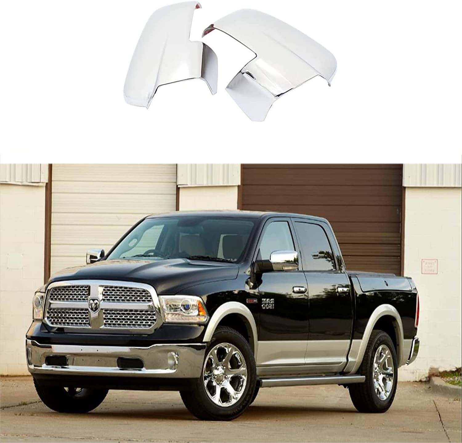 YOUNGERCAR Chrome Mirror Covers Fit for 2009-2018 Dodge Ram 1500 2500 3500/2019-2023 Ram 1500 Classic with Turn Signal Light Cut-Outs