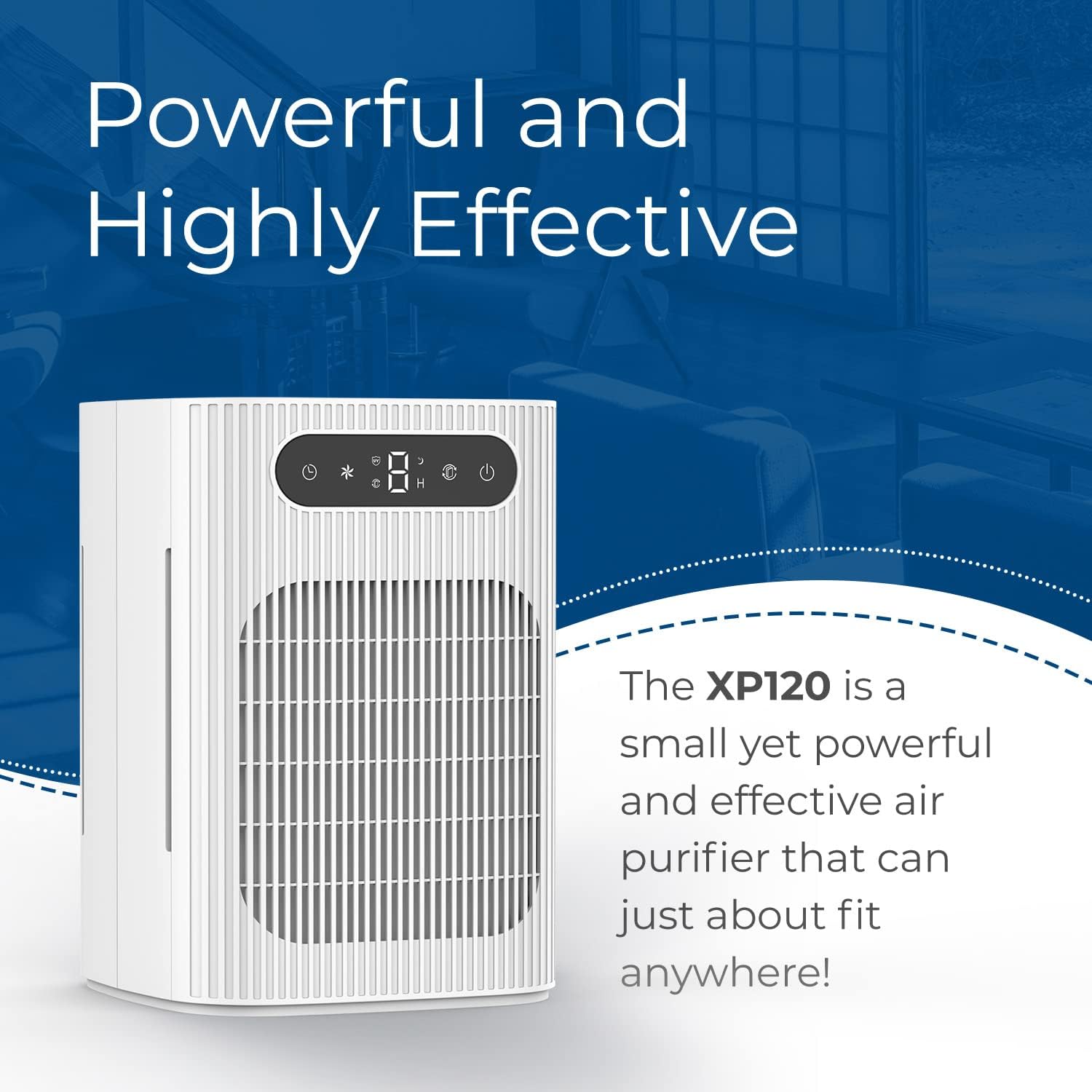 XP120 Desk & Countertop Air Purifier with Dual Air Intake Power, 2 Sets of Filters & 4 Stage Filtration for up to 370 Sq Ft., White, Pack of 2