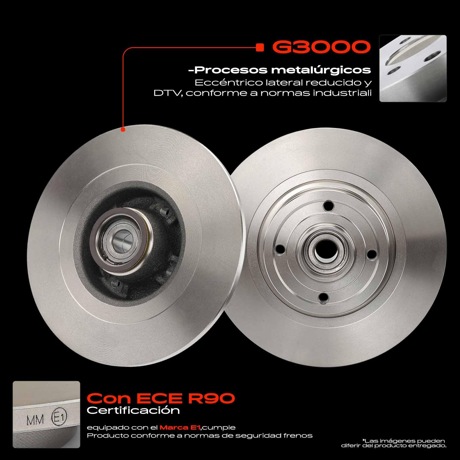 Frankberg Juego de discos de freno incl. 2x discos de freno traseros sólidos Ø270mm Compatible con M.e.g.a.n.e II Kombi KM0/1 Scénic II JM0/1 Kasten/Kombi KM Replace# 7701207898