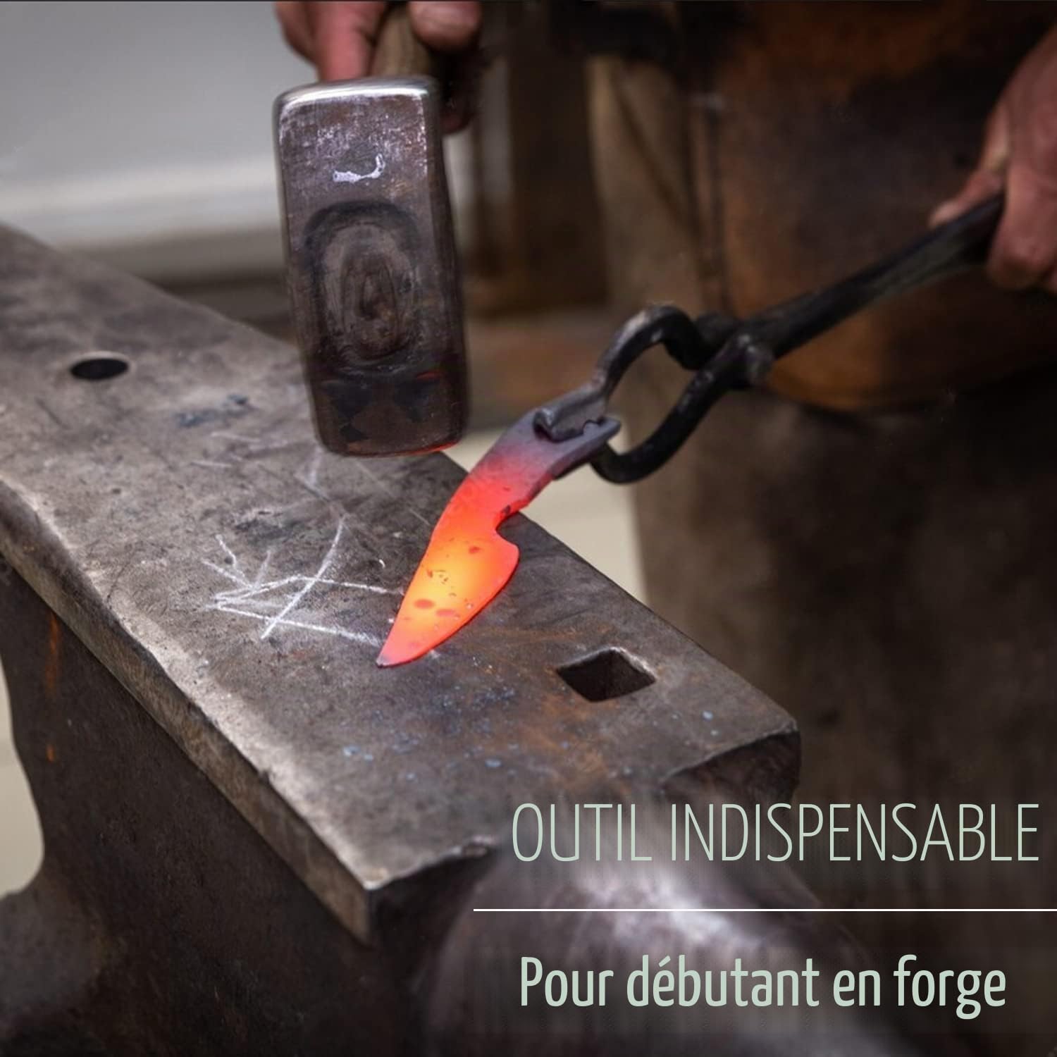 Pince à boulon en V de 17 pouces, pince à mâchoire loup, fabrication de couteaux assemblée, pince à forger, lame et enclume