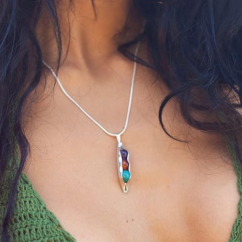 Miniatura 7 de Regalo del día de la madre | Collar de piedra natal personalizado | Collar de guisantes en una cápsula | Piedras de nacimiento para niños | Regalo