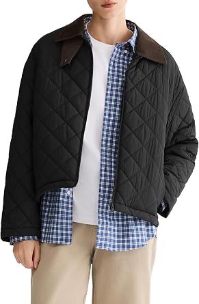 Orolay Womens Quilted Lightweight Puffer Jacket Zip Up Cropped Padded Coat Casual Outerwear with Pockets