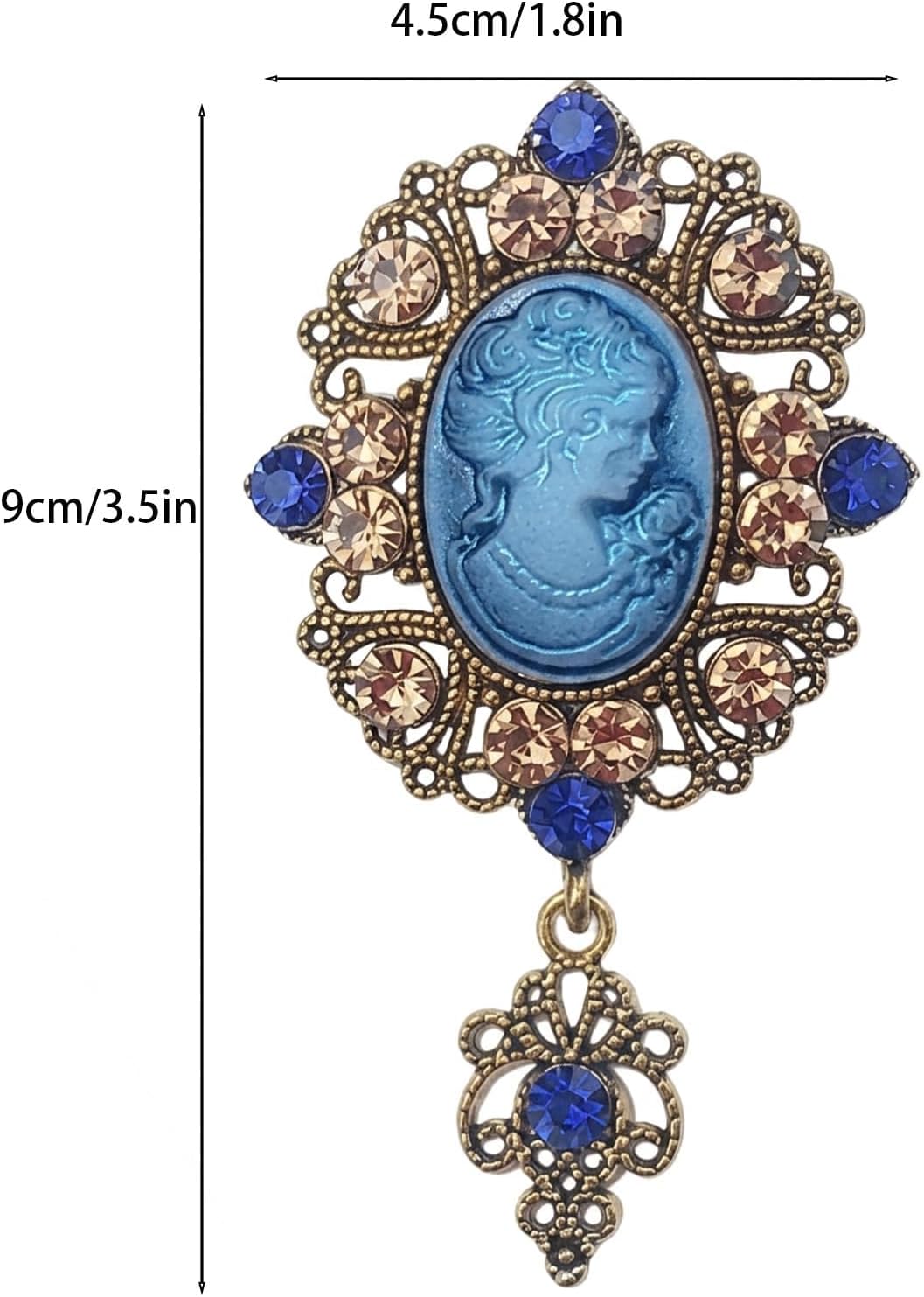 1 Piece Exquisite Fashion Retro Cameo Brooch Vintage Style White 3D Relief Lady Portrait Brooch Pin for Women Elegant Formal Evening Party Wedding Dress Accessories Cameo Jewelry image 5