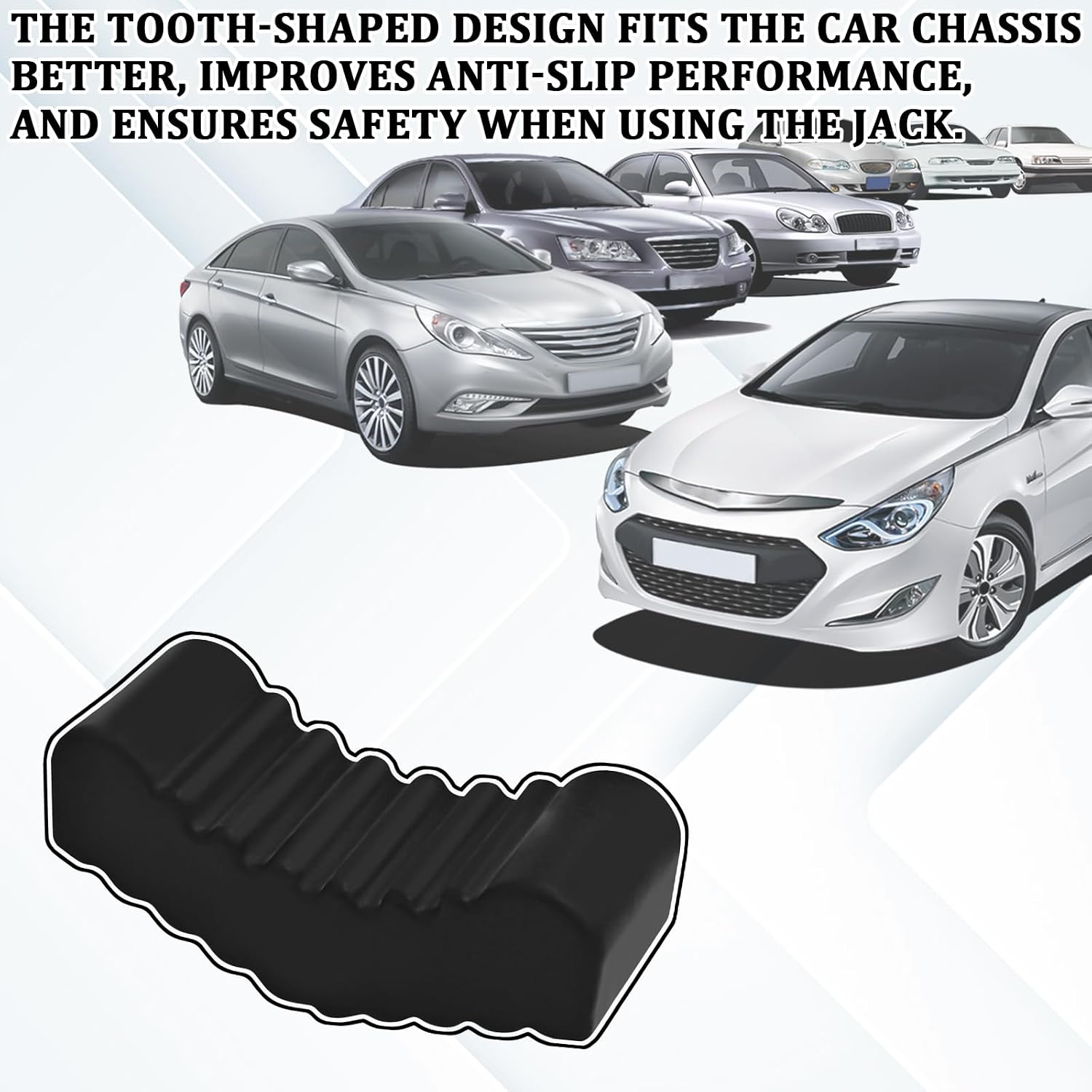 2PCS Jack Stand Pads, Rubber Anti-Slip Slotted Floor Jack Pad Adapter with Cushion & Protection, Universal Fit for 2-3 Ton Heavy-Duty Jacks, Compatible with Sedan, SUV, Truck, RV