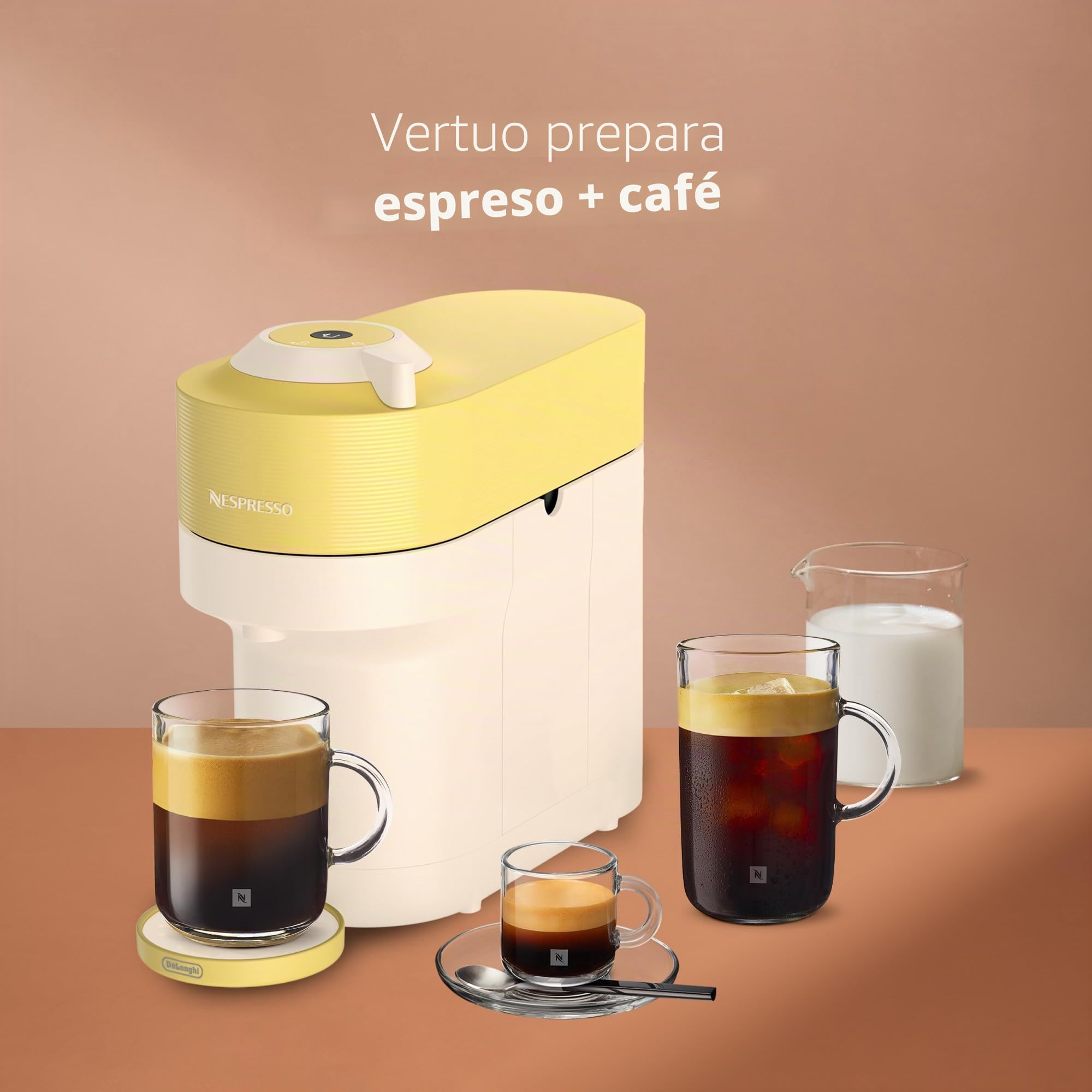 Nespresso Vertuo Pop+ Summer Edición Limitada por De'Longhi, Amarillo Pastel