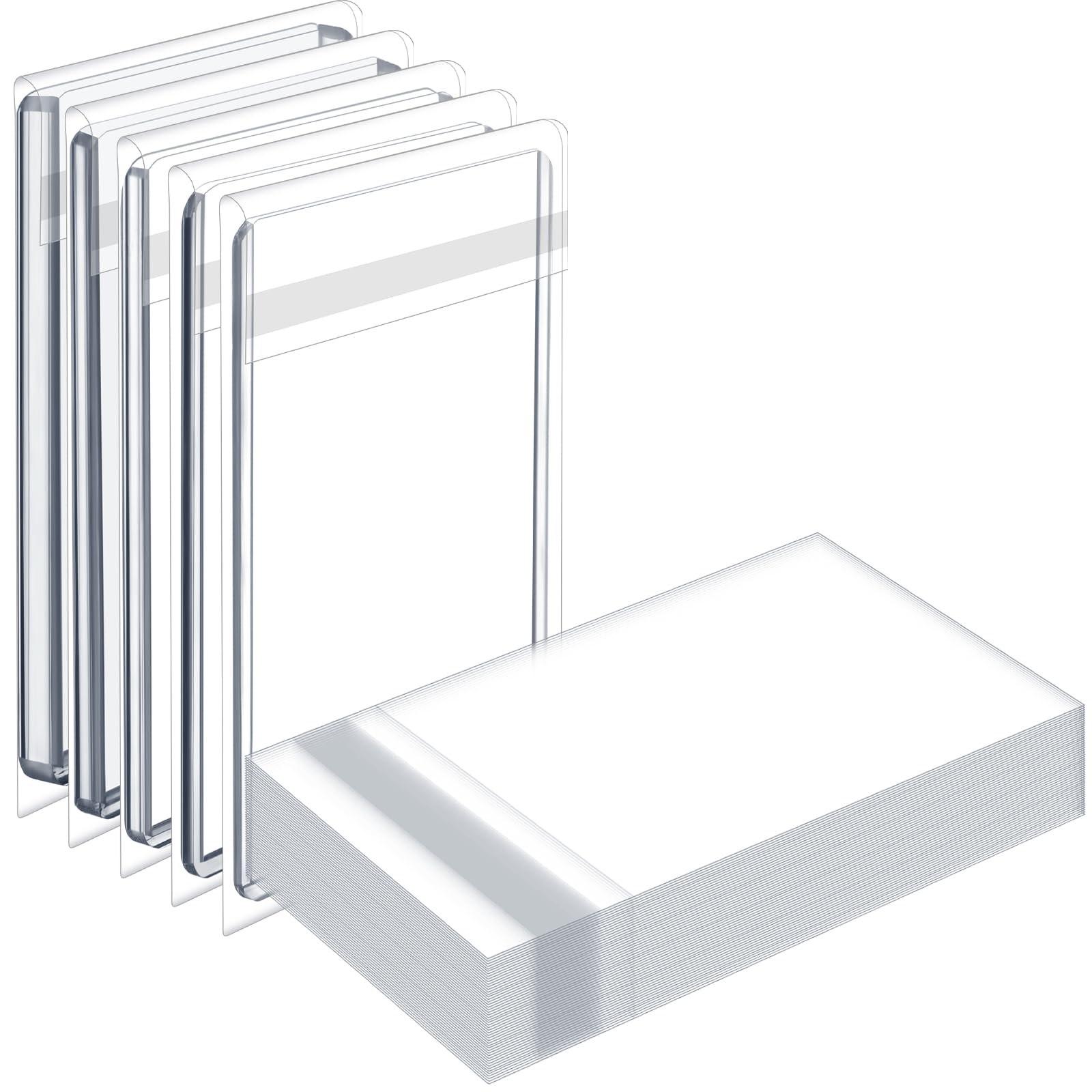 Photo 1 of AmazingSpark 300 Pcs Resealable Team Bags for Trading Cards Holders 35-130pt, Fit Card Sleeves Sports Slabs Sleeves Plastic Collectible Slabs Protection