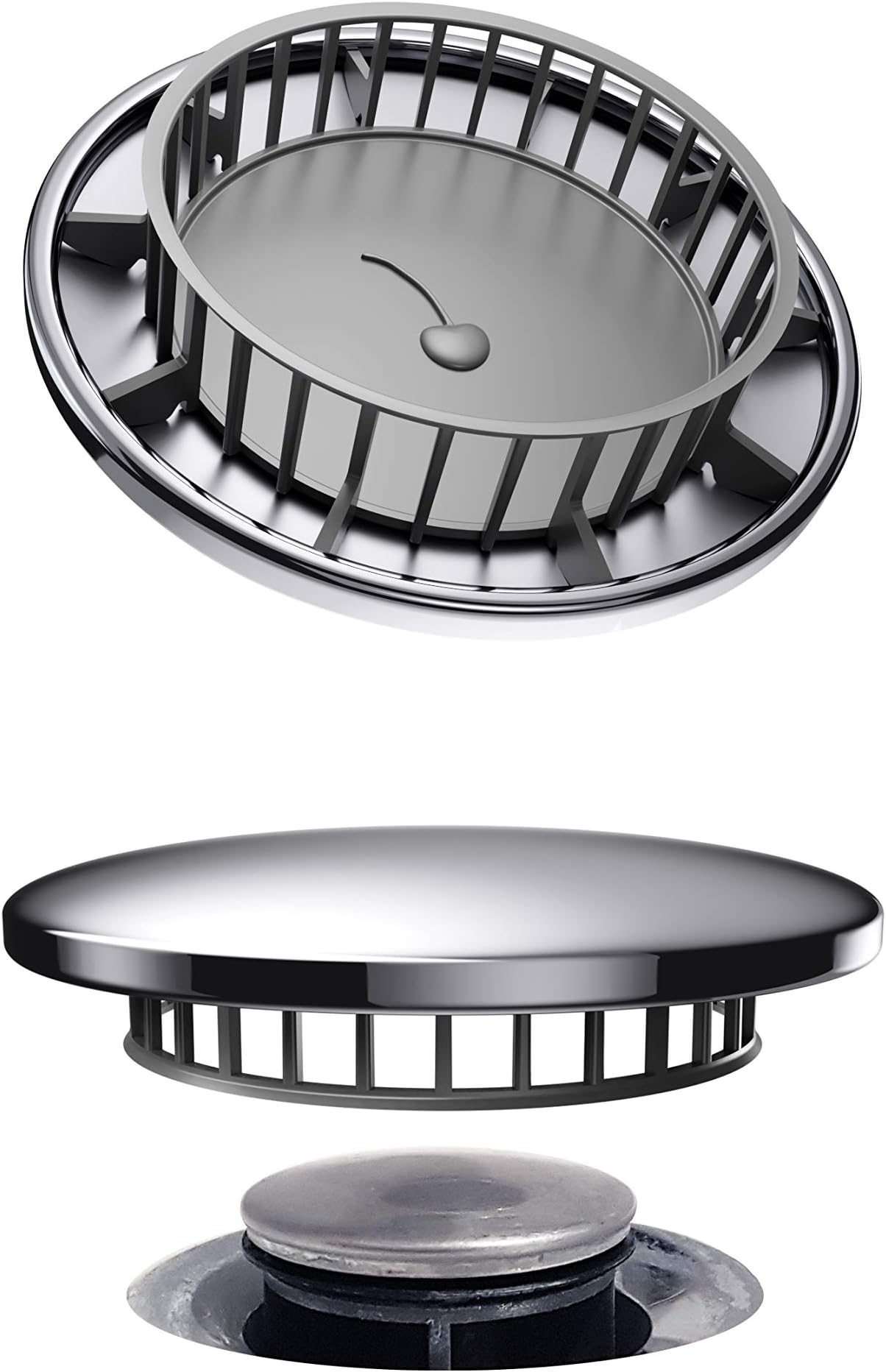 Tub Flo Stainless Steel Shower Drain Hair Catcher, Hair Stopper for Bathtub and Sink, Easy-Install Drain Filter, Fit for 0.75'' x 2.64" Sink Hole