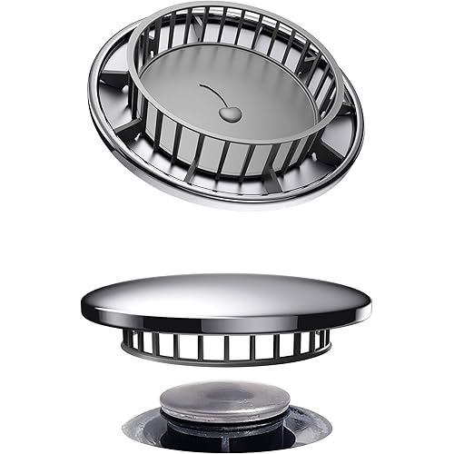 Tub Flo Stainless Steel Shower Drain Hair Catcher, Hair Stopper for Bathtub and Sink, Easy-Install Drain Filter, Fit for 0.75'' x 2.64" Sink Hole