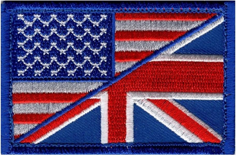 Amazon.com: USA/UK Flag British USA Flag hook fastener Patch (MTE1 ...