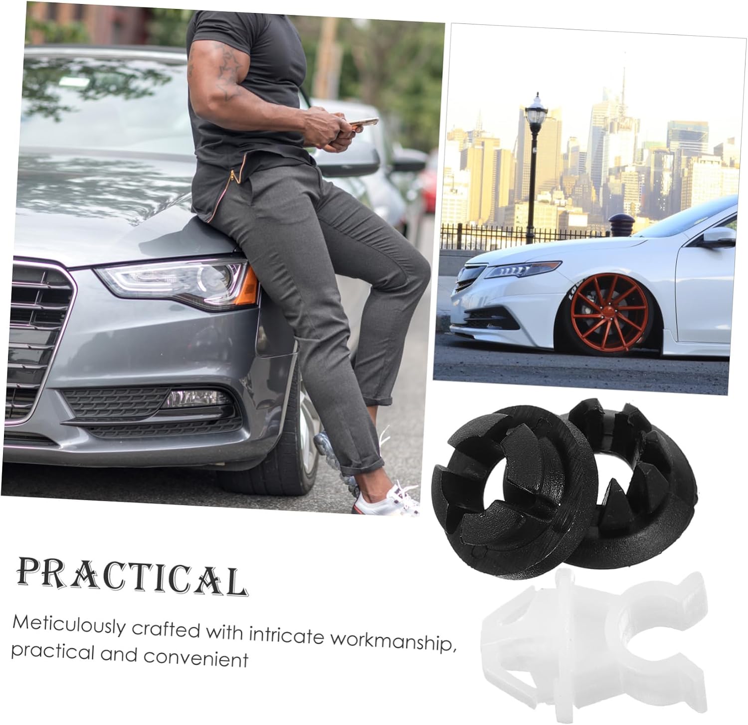 10Sets Engine Hood Support Clip Replacement for Durable Prop Rod Holder Secure Installation Smooth Finish Car Hood Support Rods