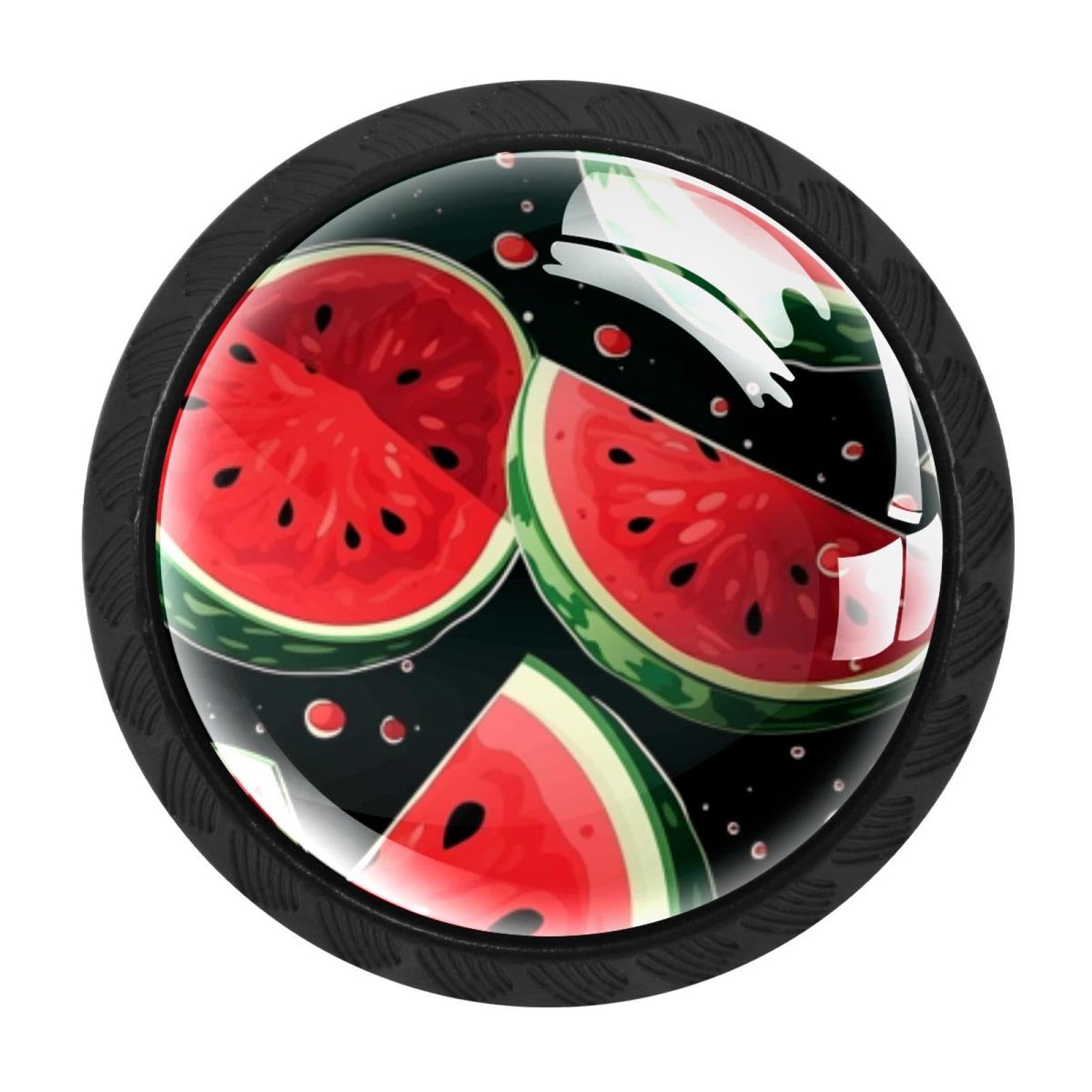 CHENZZZZ Watermelon Drawer Knobs Pull Handle Crystal Glass Circle Shape Cabinet Drawer Pulls Cupboard Knobs with Screws for Kitchen Cupboard Dresser Wardrobe etc