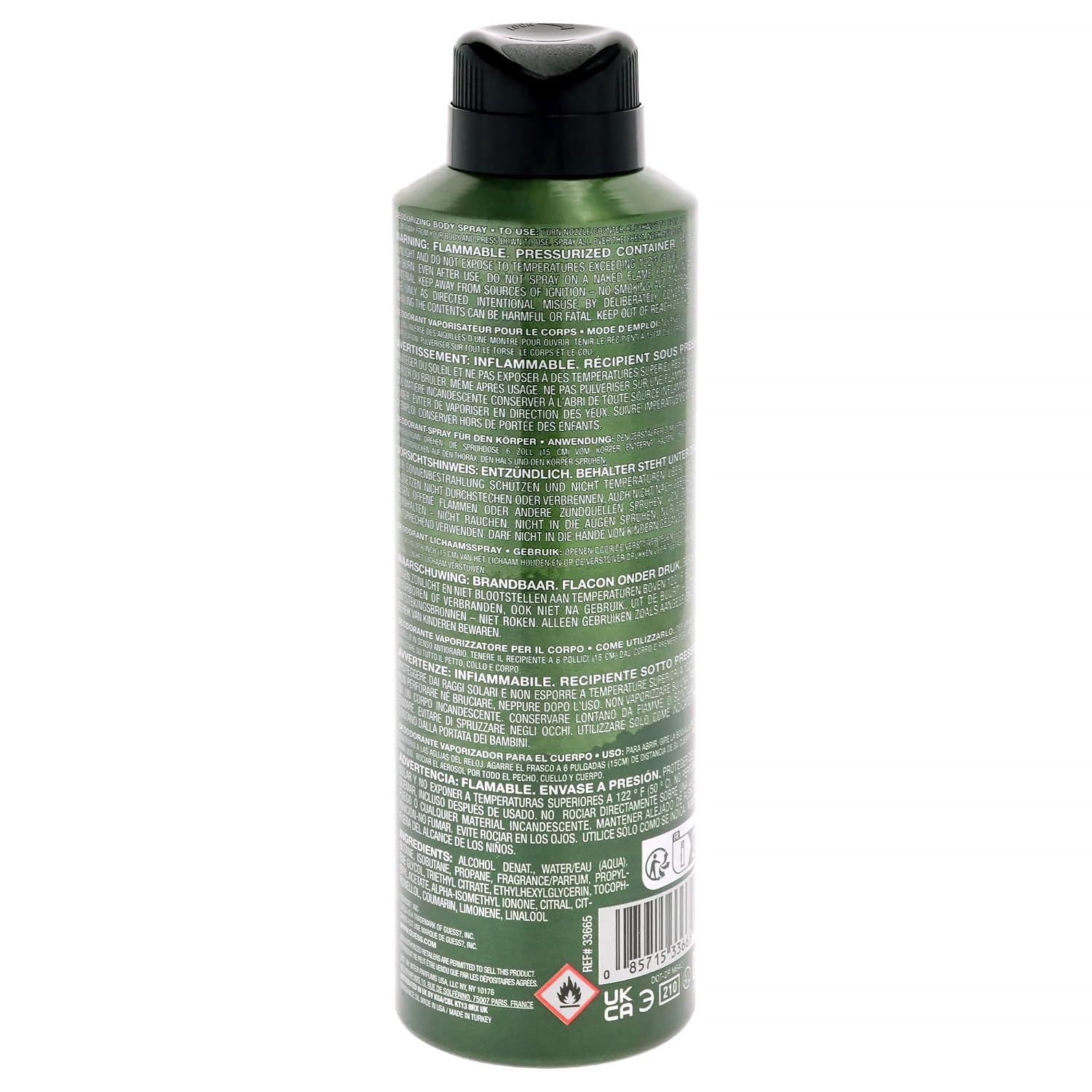 Guess Elements Forest Green Deodorizing Body Spray For Men, 6.0 Oz. image 2