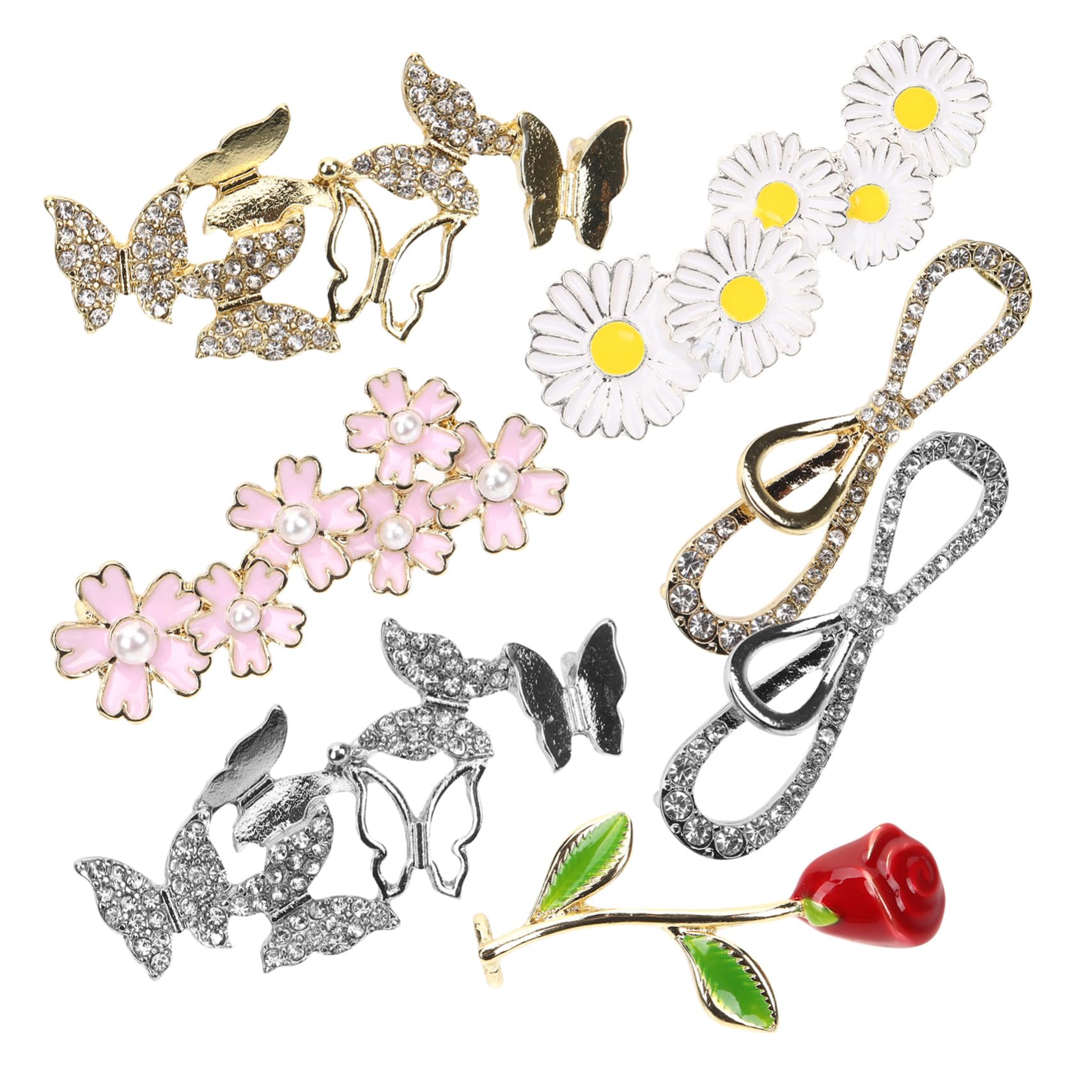SHERCHPRY 21 Sztuk Sznurowadło Klips Do Przycinania Rhinestone Klamry Do Butów Daisy Klipsy Do Butów Shoe Bling Klipsy Ozdoba Do Butów Uroki Dziewczyny Sneaker DIY Sznurowadło Uroki