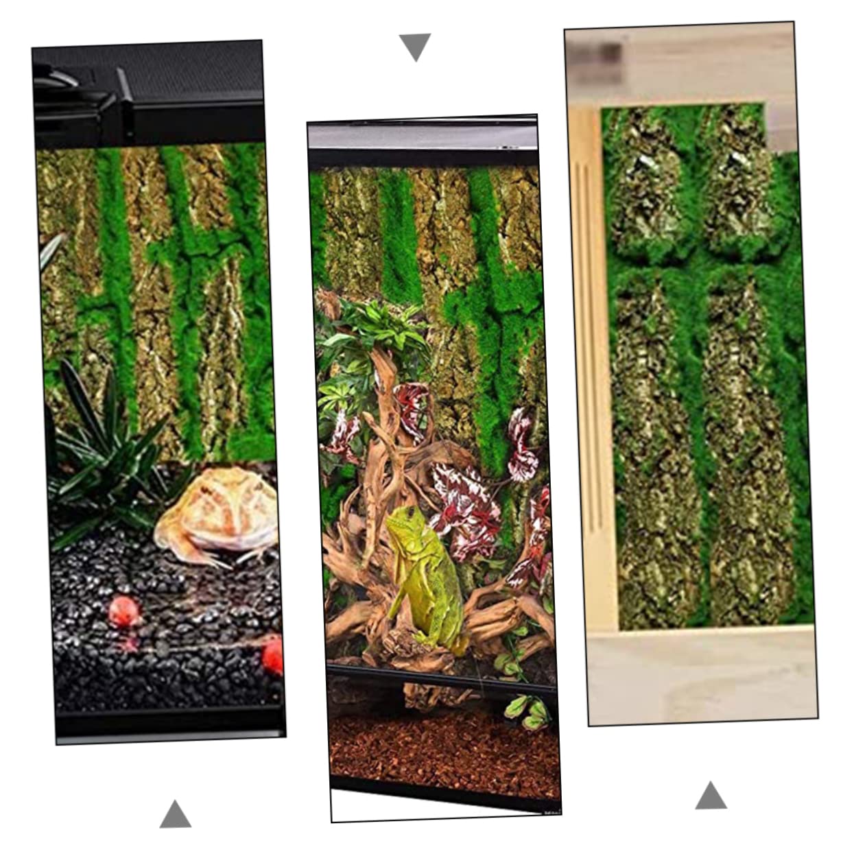 VANZACK Tło Do Akwarium Gecko Dekoracja Do Akwarium Tortoise Tank 2 Sztuki Realistyczna Płyta Z Korą Dekoracja Akwarium Wyrafinowane Rzemiosło