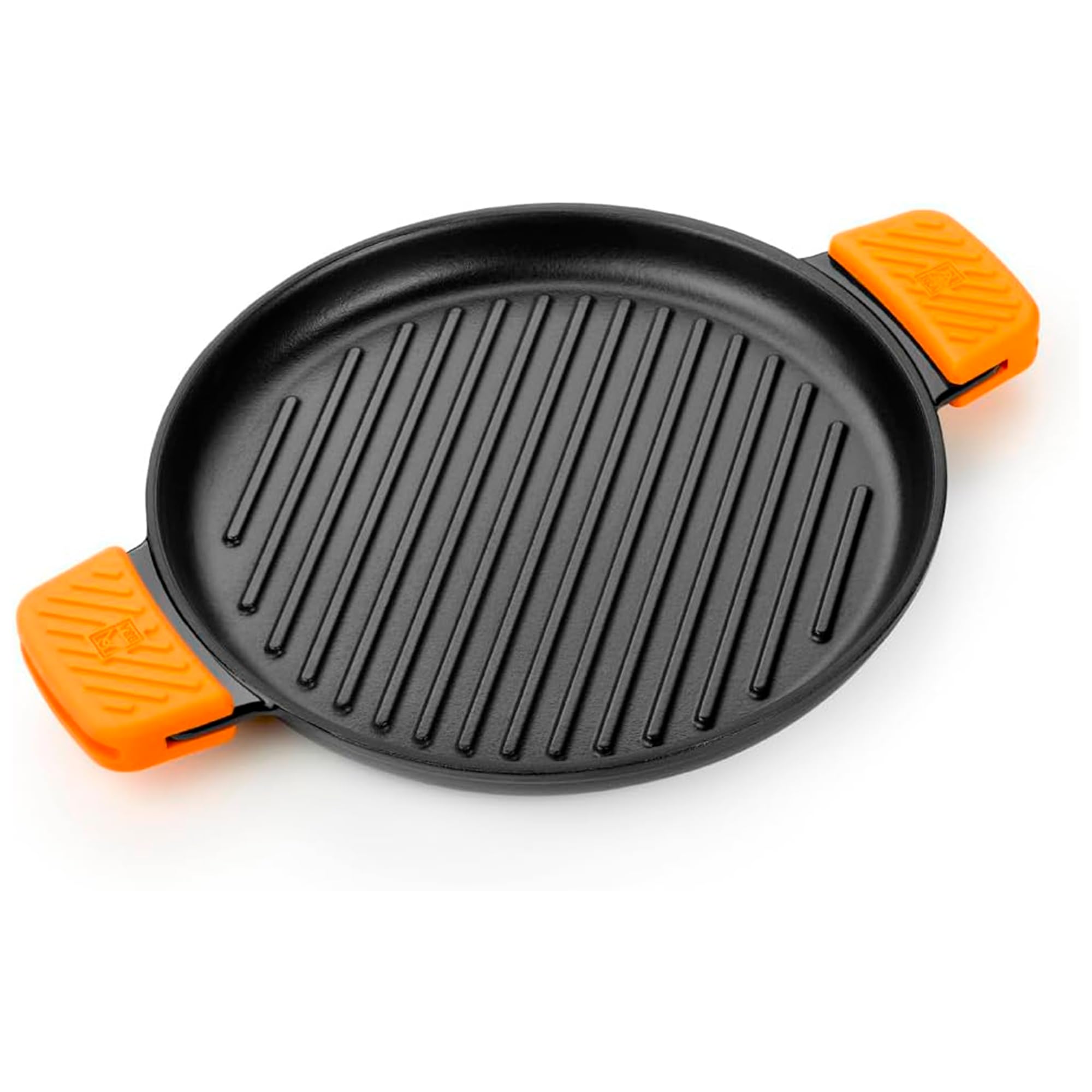 BRA Efficient Iron | Runder Grill mit Streifen, aus Fu-Eisen, mit Antihaftbeschichtung, 32 cm