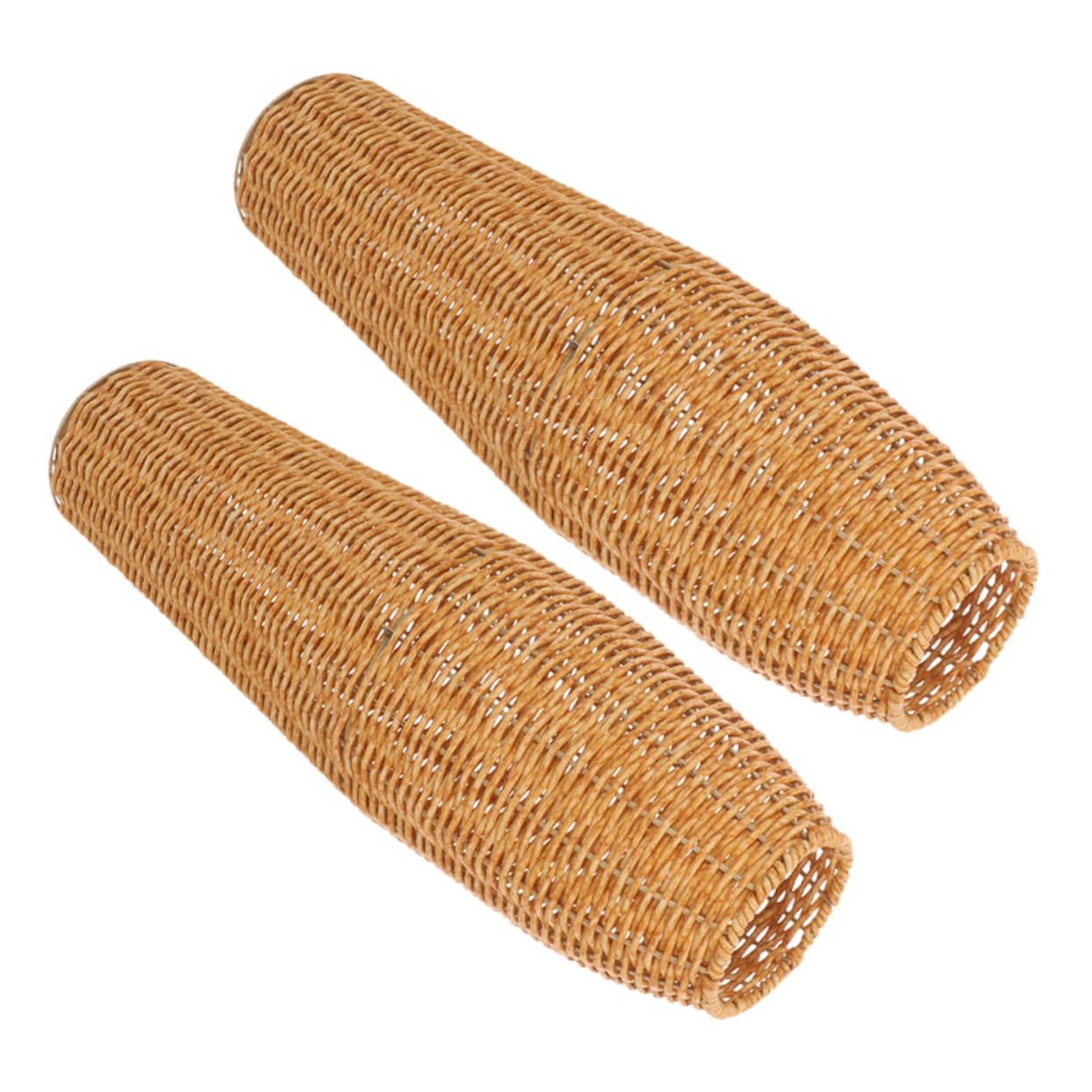 Holibanna 2piezas Jarrones Altos De Suelo De Plástico con Diseño Imitación Ratán Decoración Rústica Moderna para Salón Soporte Resistente para Flores Artificiales y Secas Estilo Natural y Du