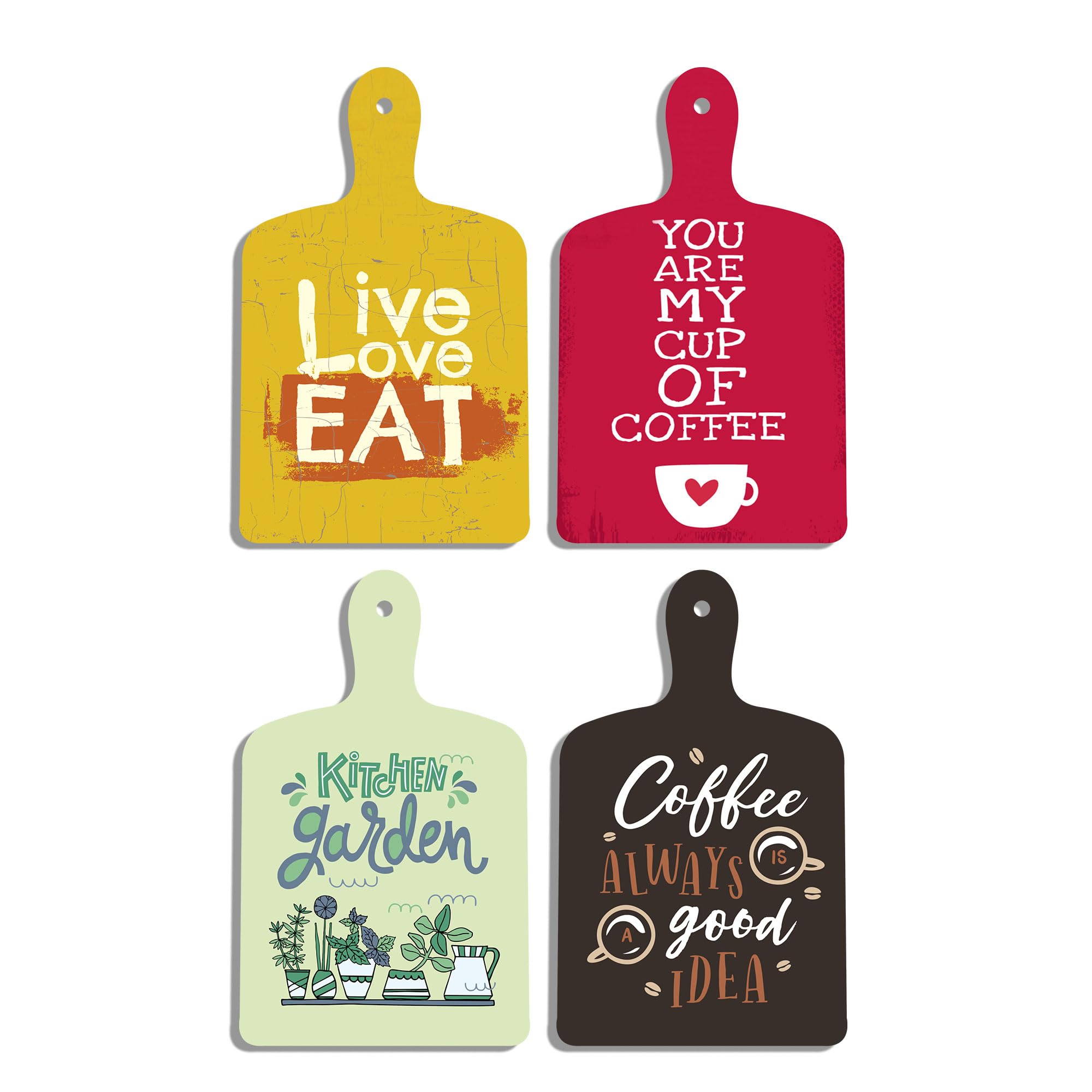 Decor Smart Live Love Eat Coffee Quotes Wooden Wall Hanging Set of 4 | Cafe Decor | Food Lover Home Art | Decorative Modern Handcrafted Artwork | MDF Wall Sign Art for Decoration (DWA_5605)-image-23