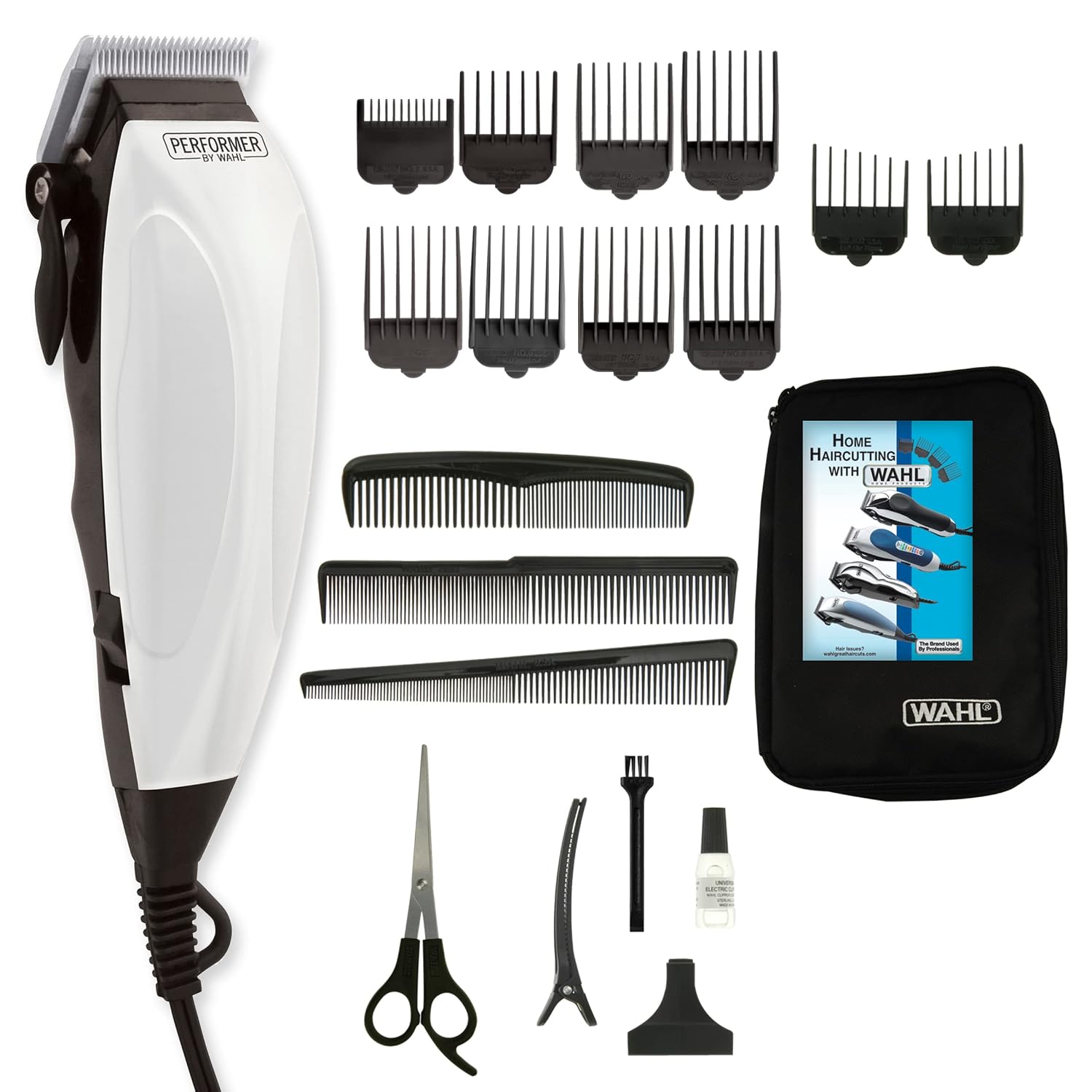 Wahl Canada Performer Haircutting Kit, Quality Economy Clipper Complete with Accessories, Powerful, Quiet Motor, Self-Sharpening Precision Ground Blades, Hair Clipper, at Home haircutting kit - Model