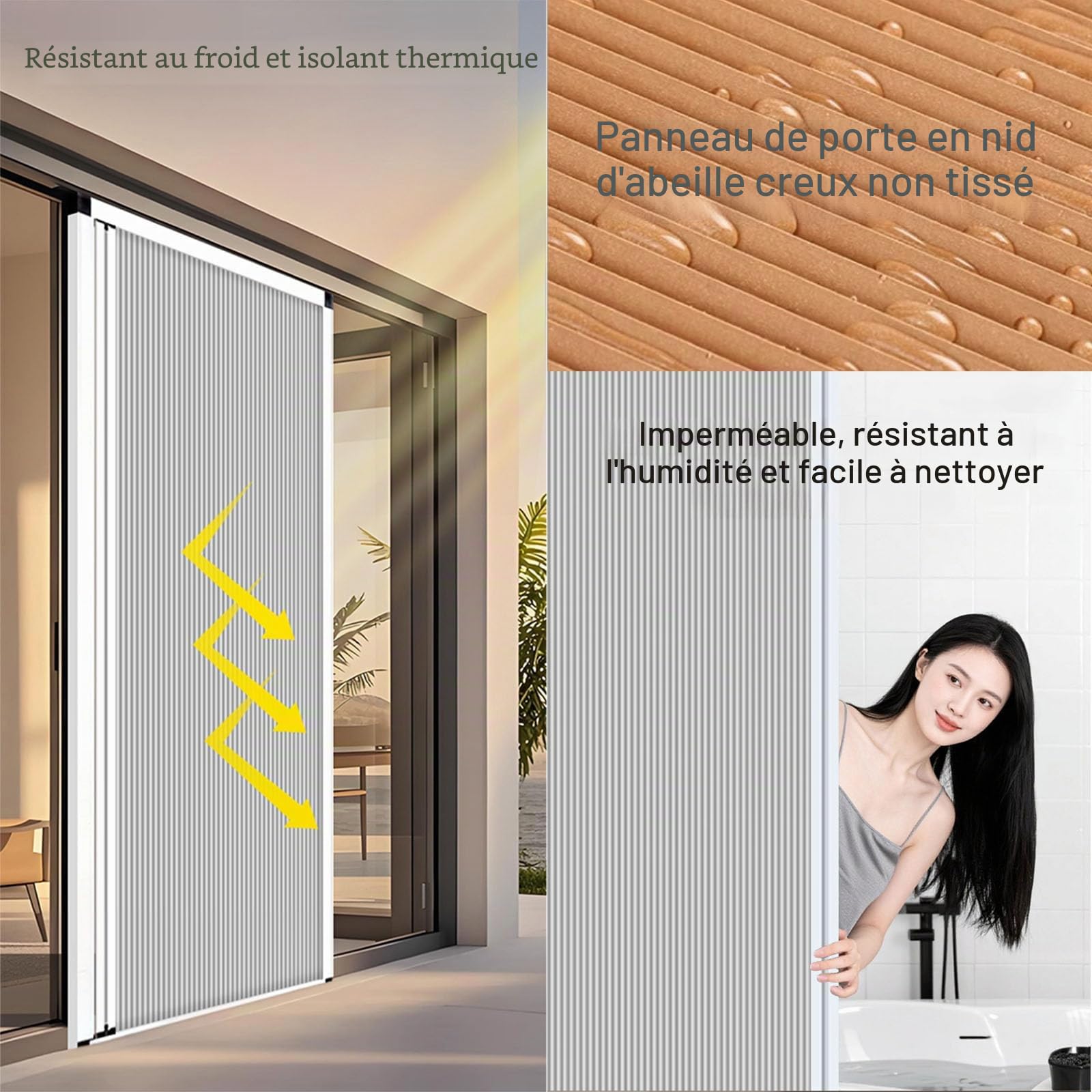 Porte Pliante accordéon de 200 cm de Hauteur, kit de Porte coulissante Invisible de 100, 90, 80, 70, 60 cm de Largeur, Portes intérieures sur Mesure(White-W×H:80×200cm)
