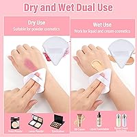 Vista 7 de Thrilez 20 piezas Borla de Polvo Triangular, Borlas de Polvo Suelto Borlas de Maquillaje para Polvo Facial, Borla de Polvo Fijador para Maquillaje