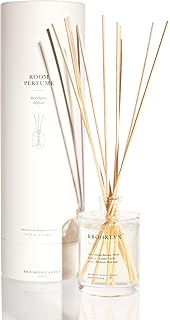Brooklyn Candle Studio Reed Scent Diffuser - Relaxing Oil Diffuser, Sandalwood & Amber Fragrance, 8 Rattan Diffuser Reeds, Clean Ingredients (3.7oz, Brooklyn)