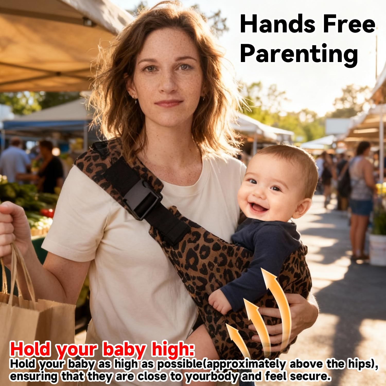 Baby Sling Carrier | Adjustable Front & Back, Adjustable Sling Easy Toddler Carrier Comfortable Baby Wrap Carrier Baby Carrier Wrap for Newborn Up to 6M-3 Years — view 4