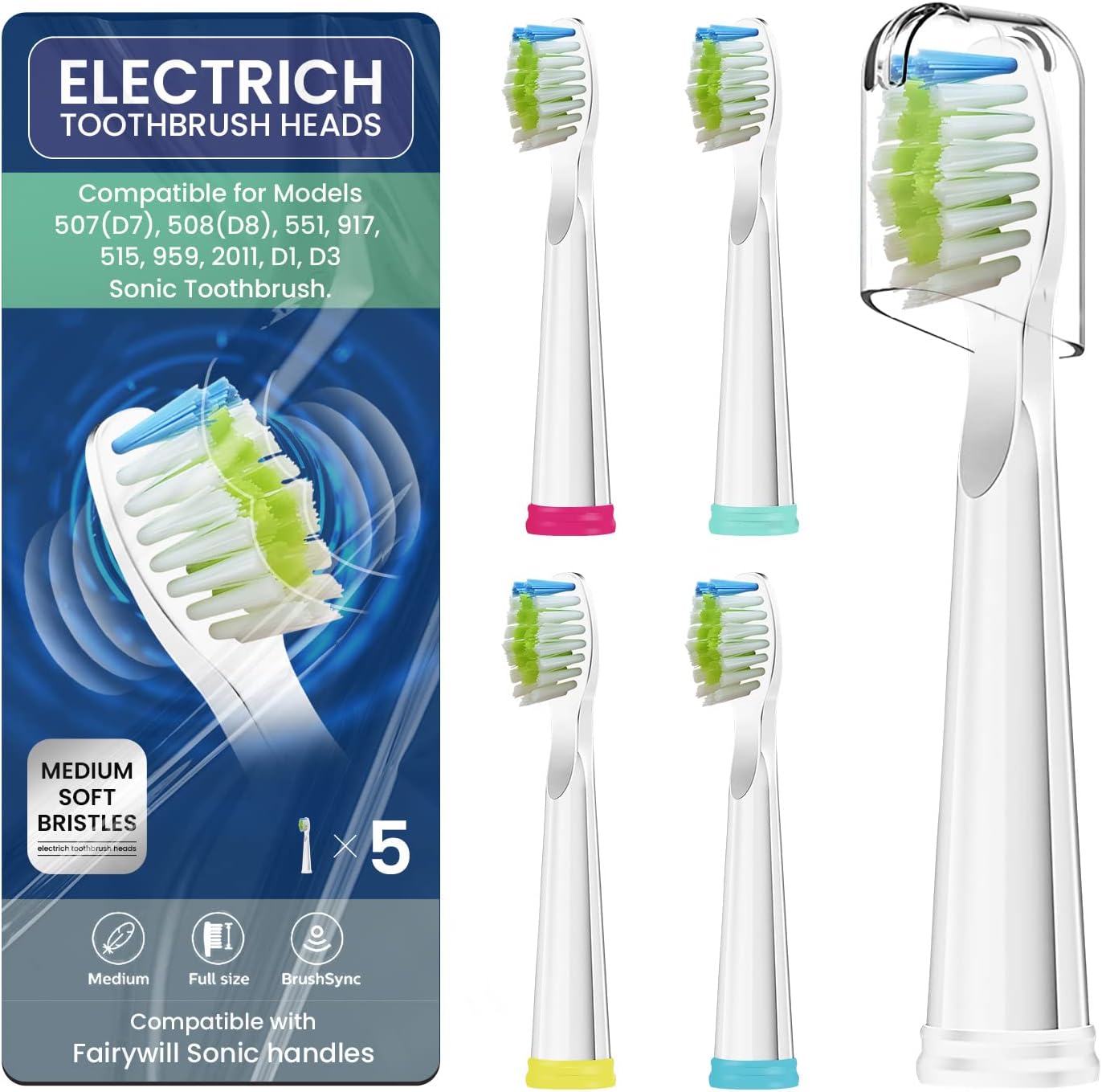 5 Pack Toothbrush Heads, Electric Toothbrush Replacement