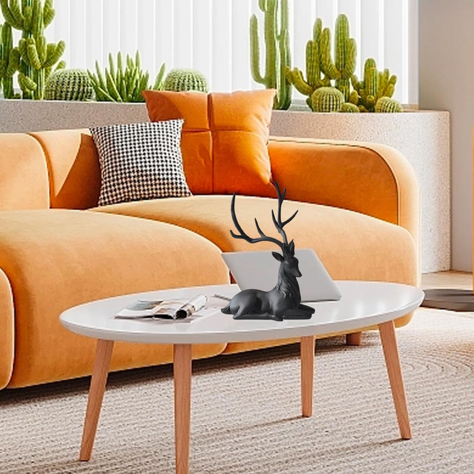 Decoración de Reno para Escritorio, Estatua de Reno | Estatua de Mesa de