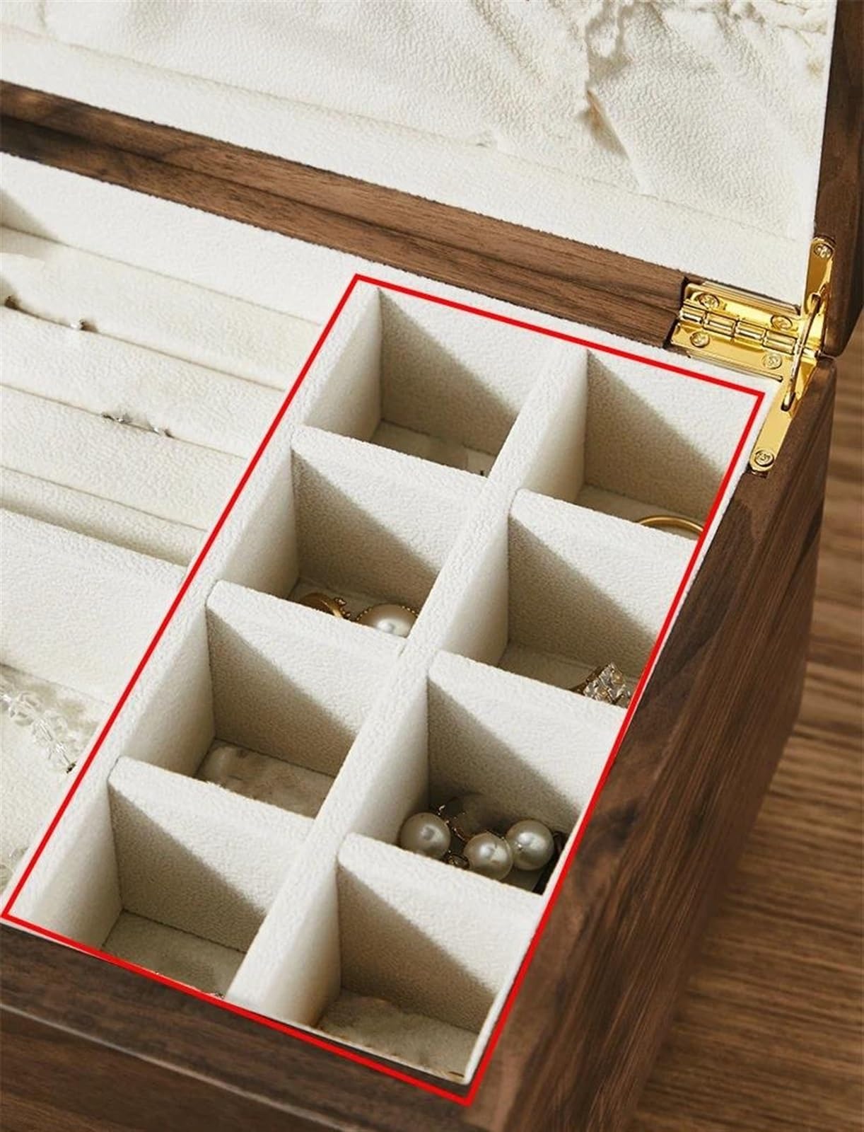 Joyero Viaje Joyero Grande Madera Doble Capa Organizador Mujer Hombre Cajón Exhibición Joyería Pendientes Anillo Collar Joyeros