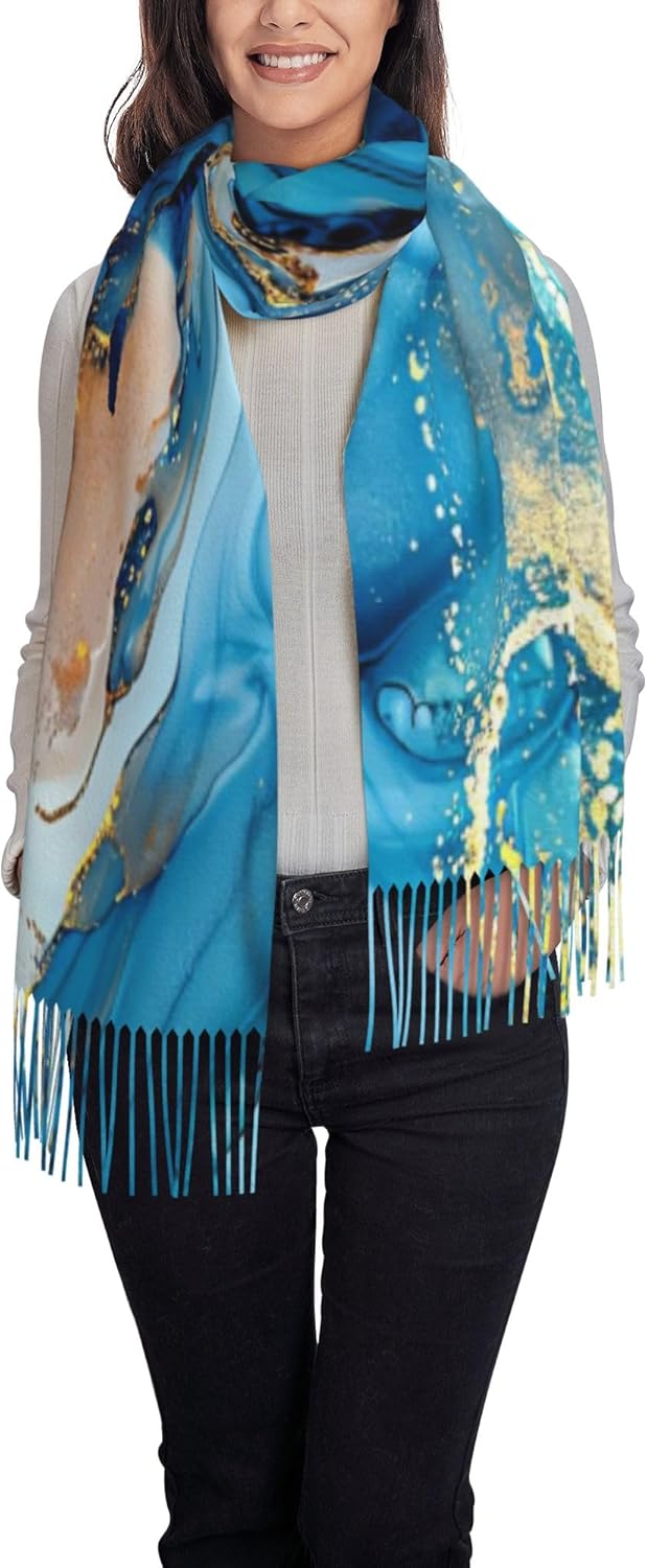 Scarf for Women,Soft Lightweight Warm Shawl Wraps for Spring Fall Winter Large tassel scarfs 77.6×28.3 Inches - Image 2