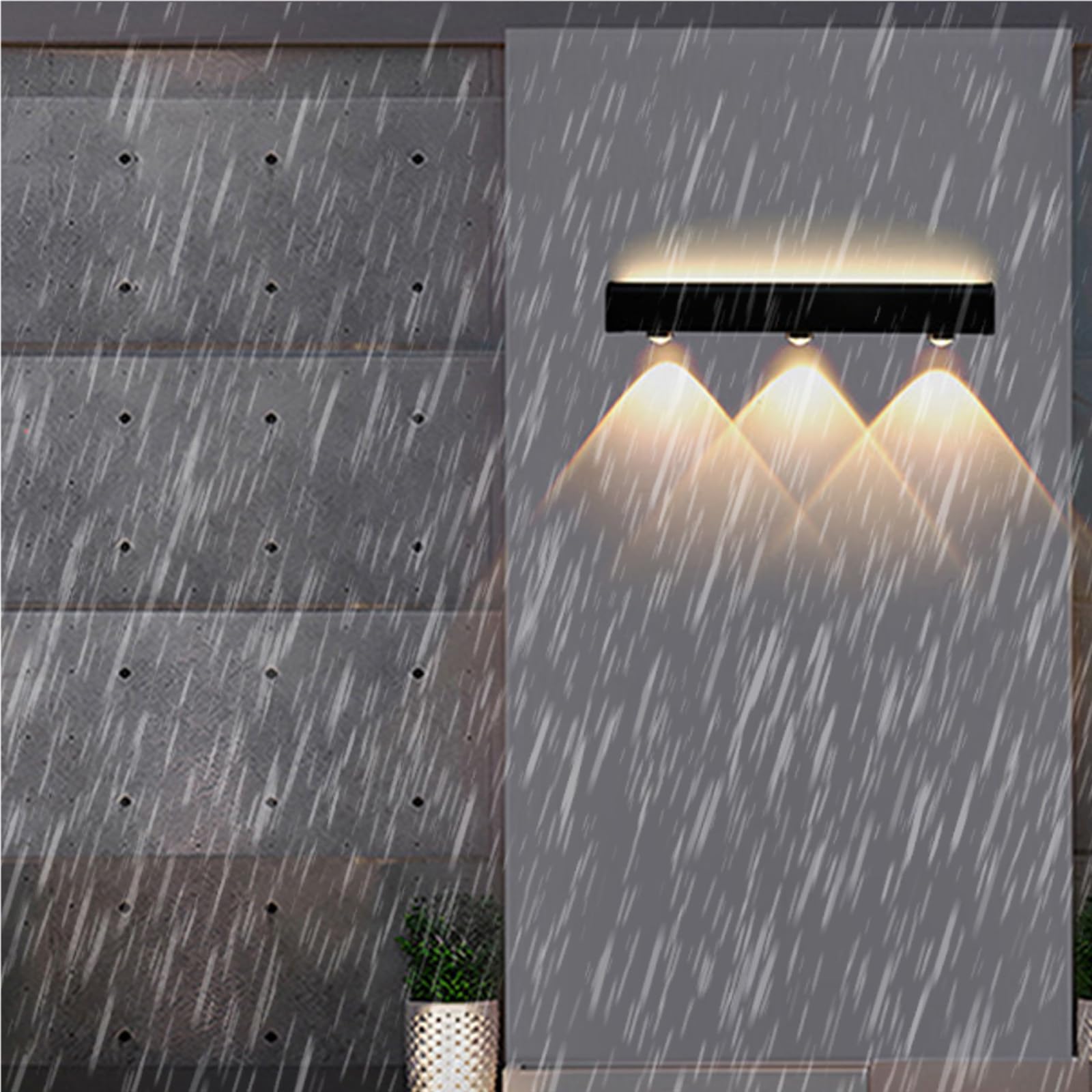 Applique Murale d'extérieur LED IP65, Design rectangulaire, Noire, Moderne, étanche, en Aluminium, avec Spot, pour allée, Couloir, terrasse, Salle de Bain