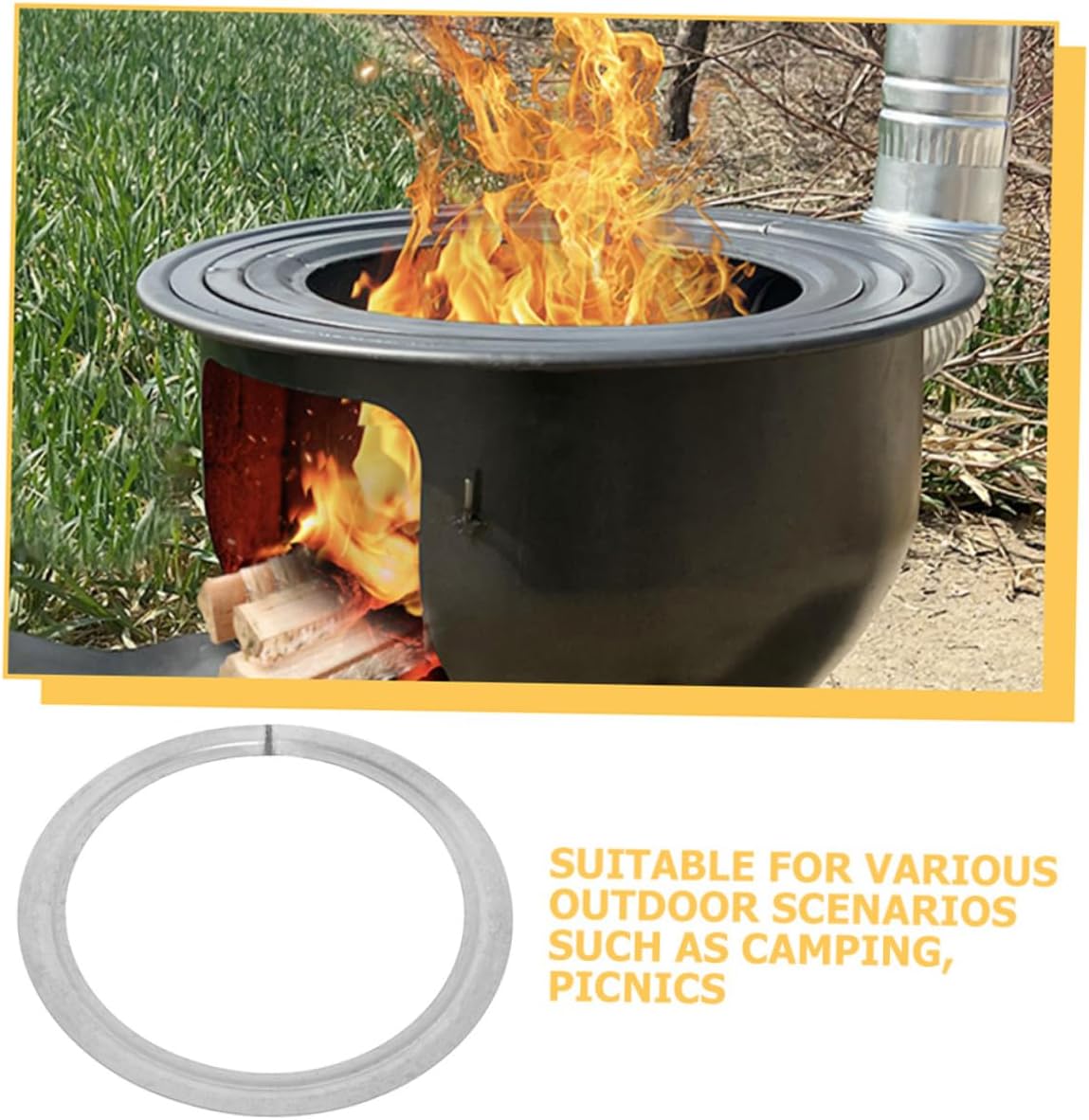 Iron Stove Rings Multi Functional Gasket for Burning Stoves Stove Pipe Collar for Chimney Pipe Durable Kitchen Stove Ring Accessory