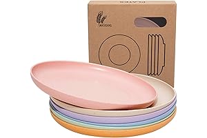 6 Pack 6 Inch Colorful Kids Plastic Plates