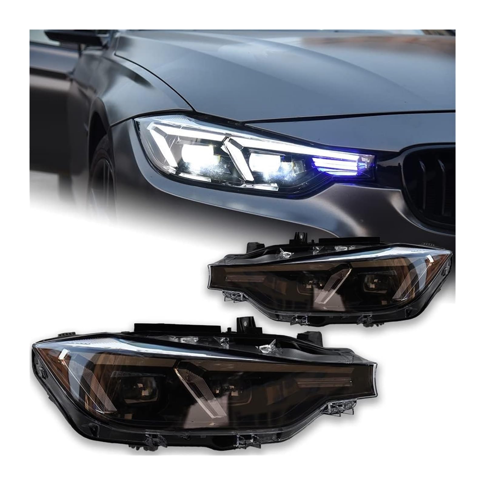 Reflektor przedni z soczewką DRL dla BMW F30 320i 325i 2013-2018 (LED/prawy napęd)