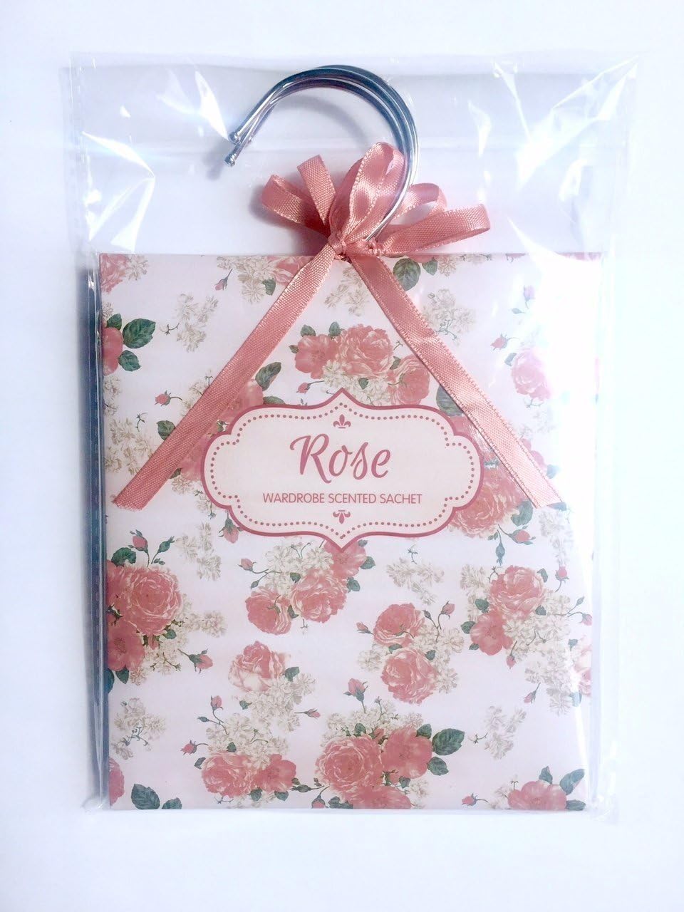 Floral Decorated Scented Wardrobe Hanger Sachets - Pack of 3 - Rose (Rose)