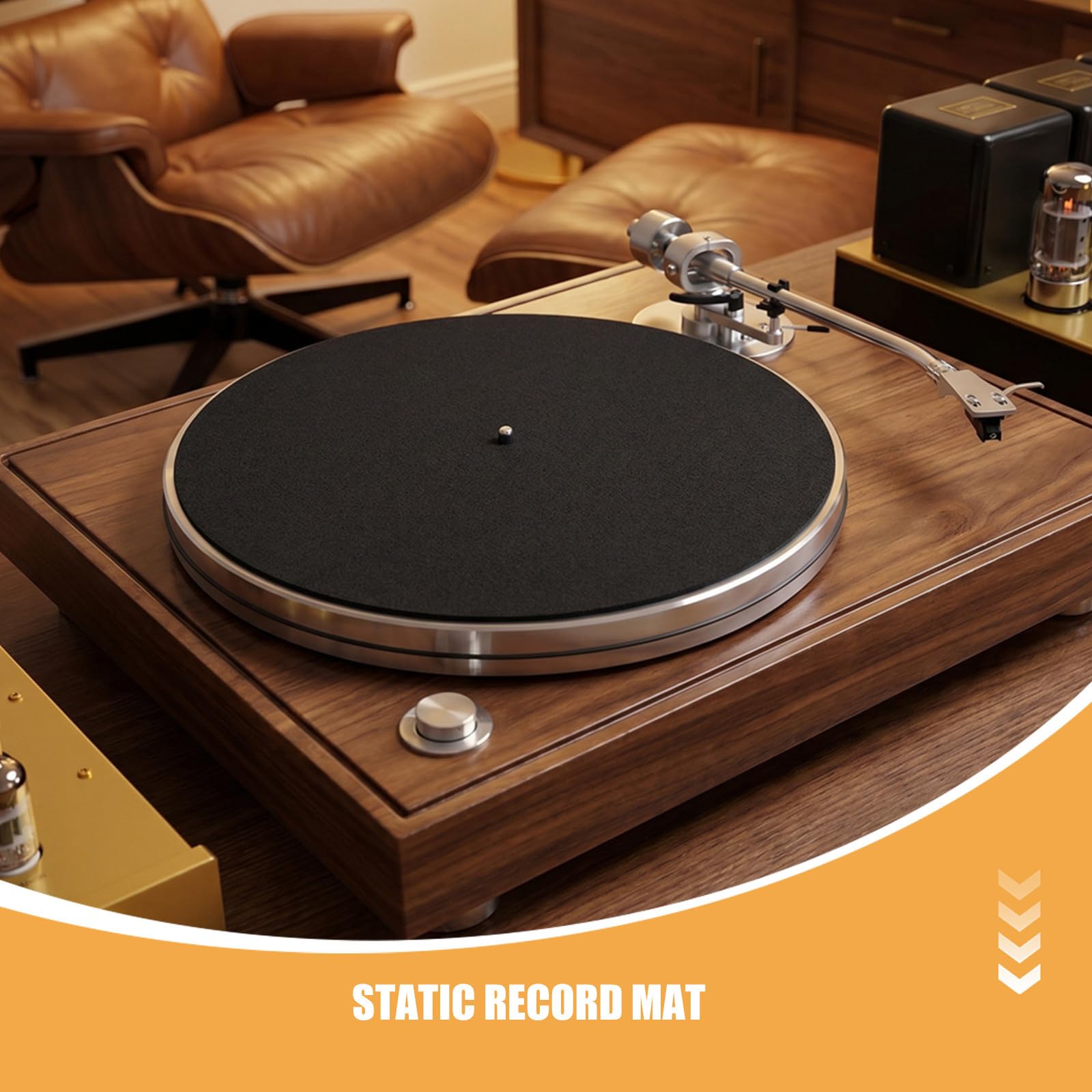 Vaguelly 6 Piezas Alfombrillas de Fieltro para Tocadiscos Antiestáticas Antideslizantes Protección Vinilo Reducción Vibración Ruido para Reproductores