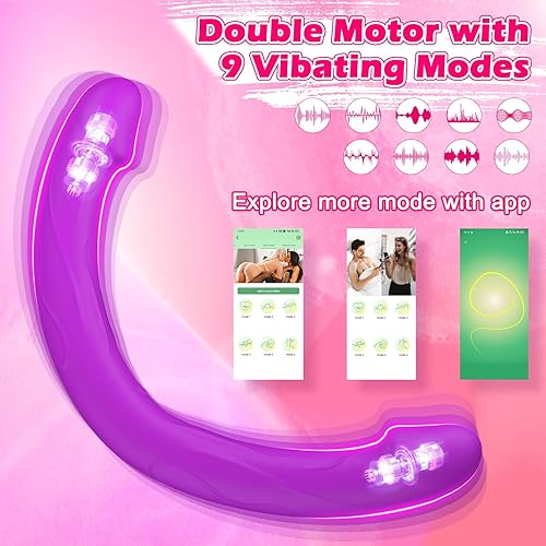 Miniatura 11 de Arnés de consolador sin tirantes, juguetes sexuales lesbianas, control remoto con aplicación de doble extremo, vibrador para hombres y mujeres