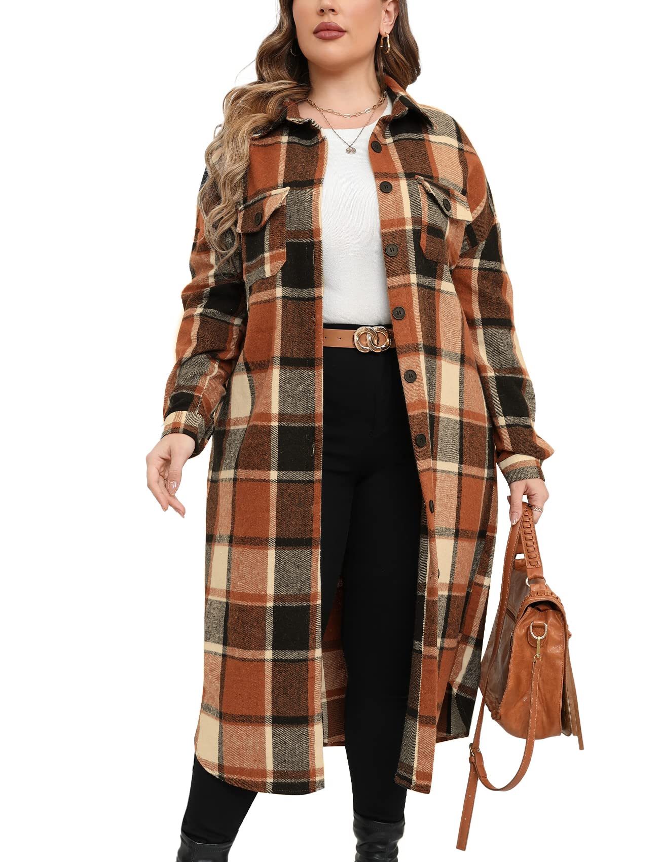 ZOMVA Plus Size Shacket Jacket