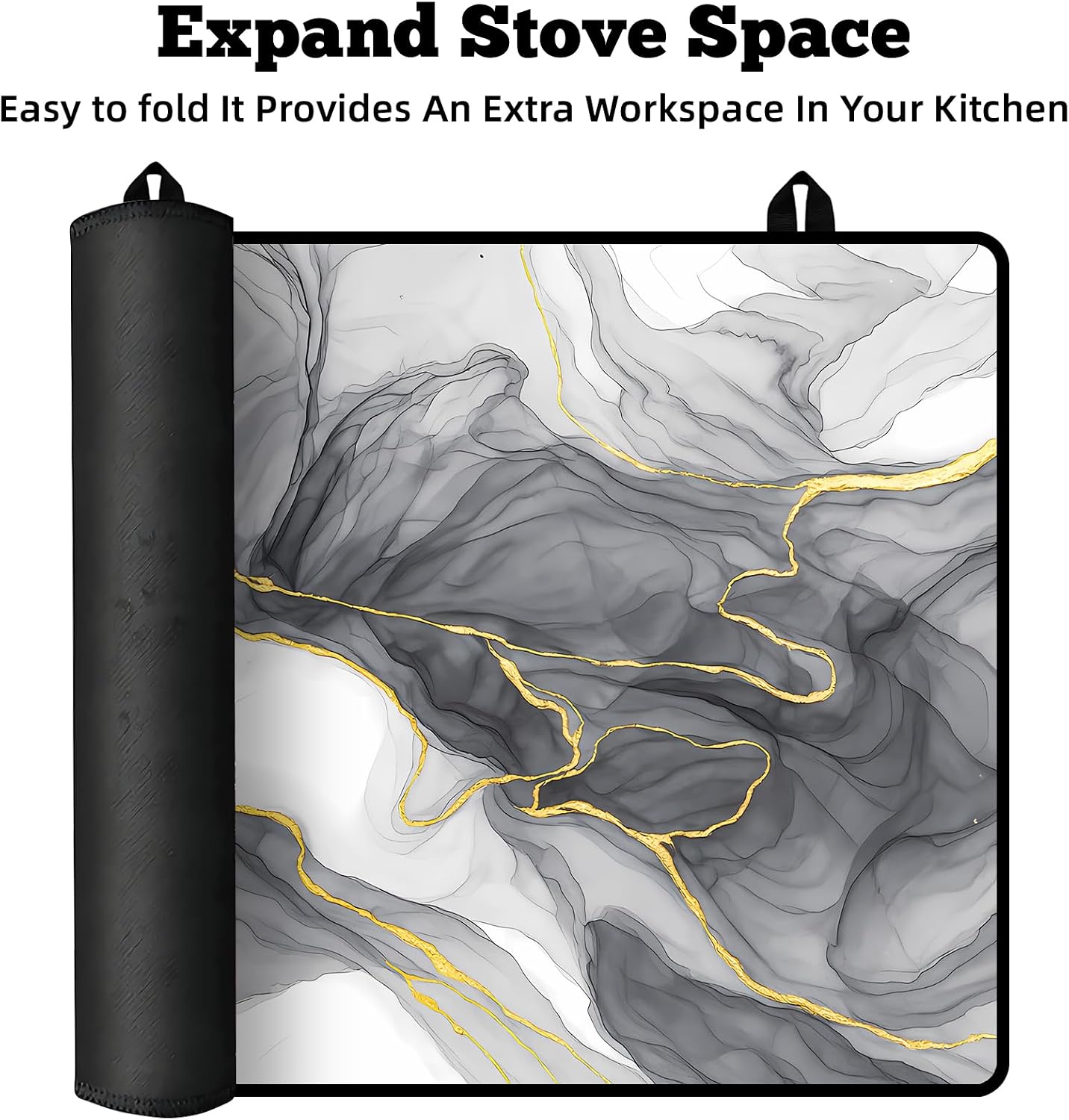 Multi-Design Stove Top Cover for Glass/Electric Stoves - 3-in-1 Heat-Resistant Protector Mat, Non-Slip Drying Rack 28"x20"