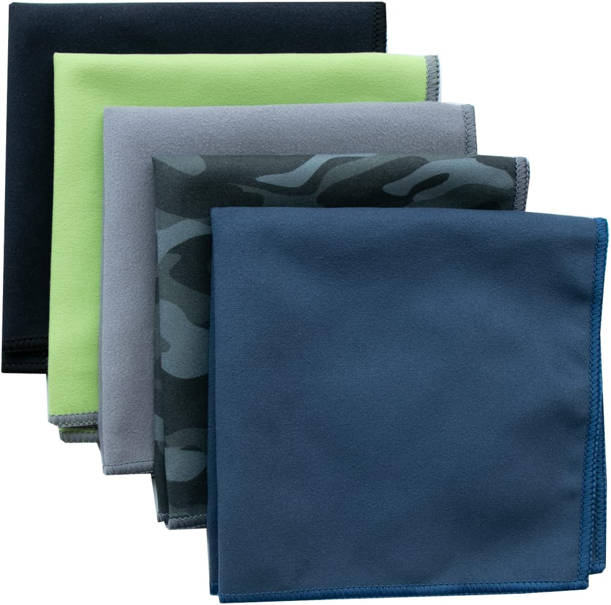 Unisex Sweat Absorbing Microfiber Handkerchiefs Quick Dry Sport Gym Towels 5 Pack