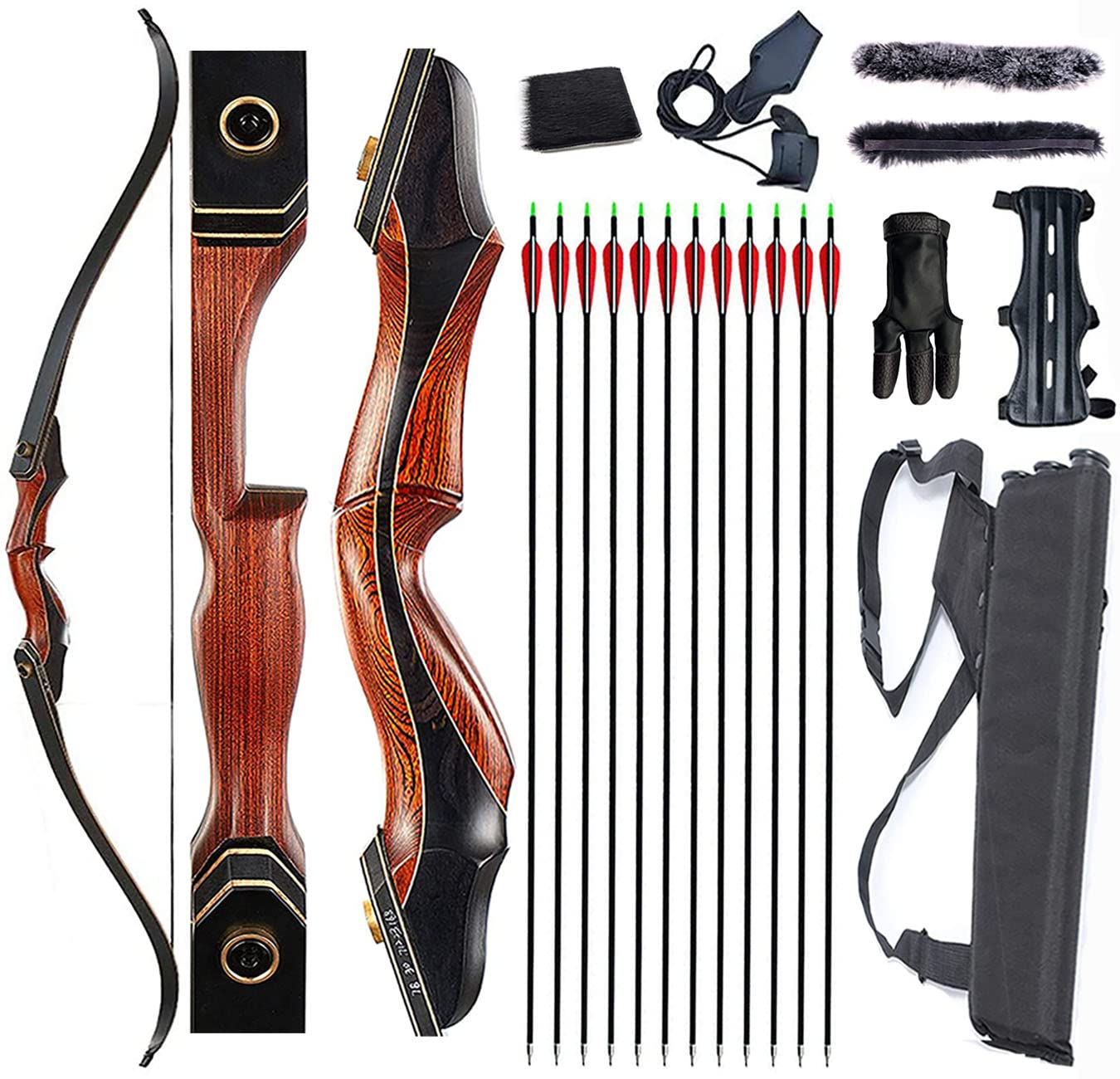 Monleap Archery 60" Takedown Hunting Recurve Bow and Arrow Set for