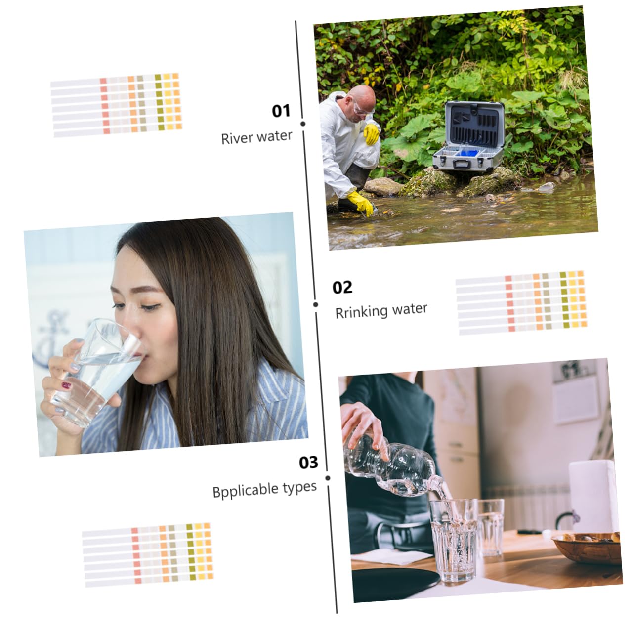 Zerodeko 3 Set Test Di Qualità Dell'Acqua Test Del Ph Strisce Reattive Per Piscina Strisce Reattive Ad Alta Sensibilità Tester Di Qualità Dell'Acqua Dura Kit Per Test 50 pezzi*3