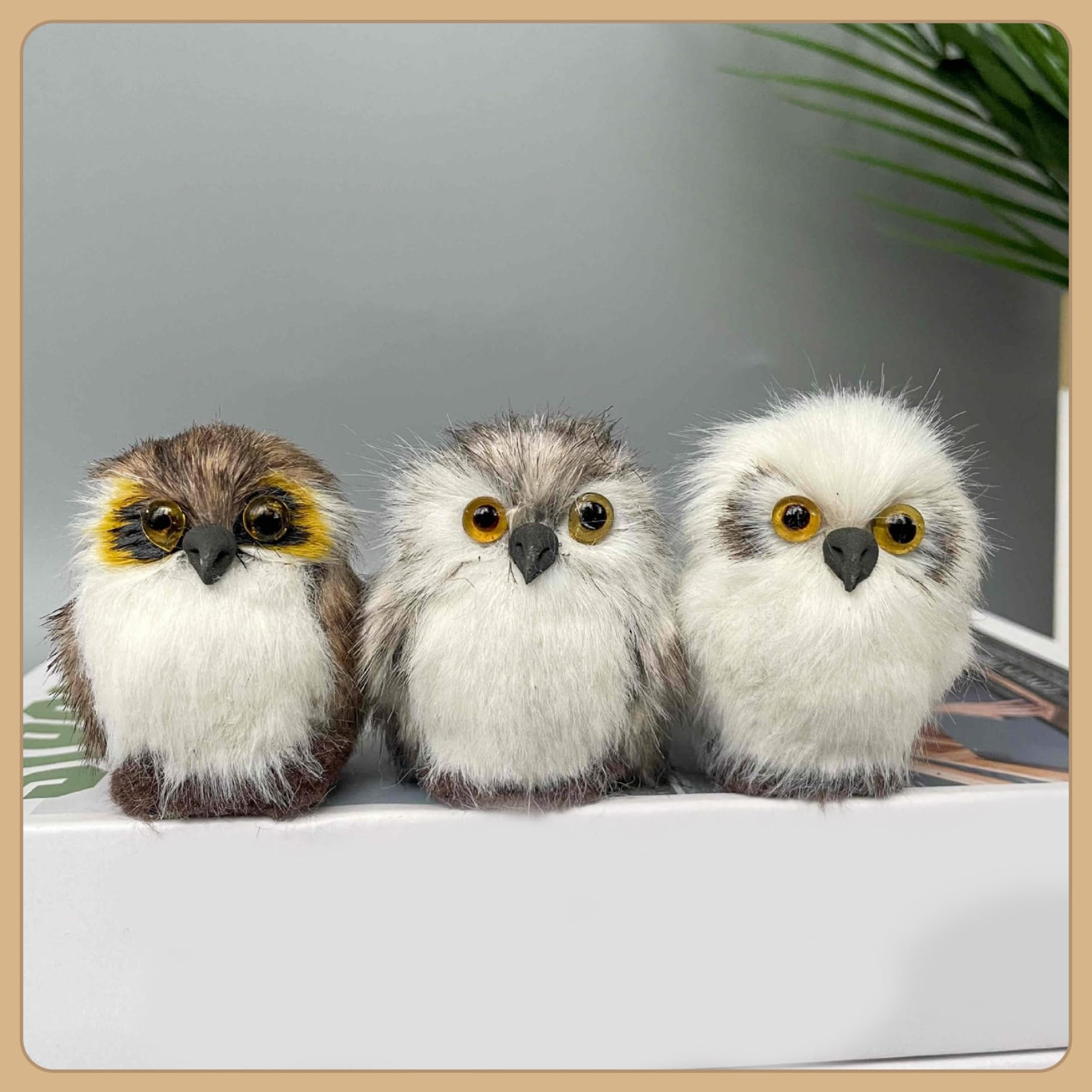 Faticenic 3Pcs Stuffed Owl Plush Toy, Small Cute Stuffed Owl Toy Ornaments, Soft Fluffy Plush Animal for for Home Car Decoration, Kids and Women