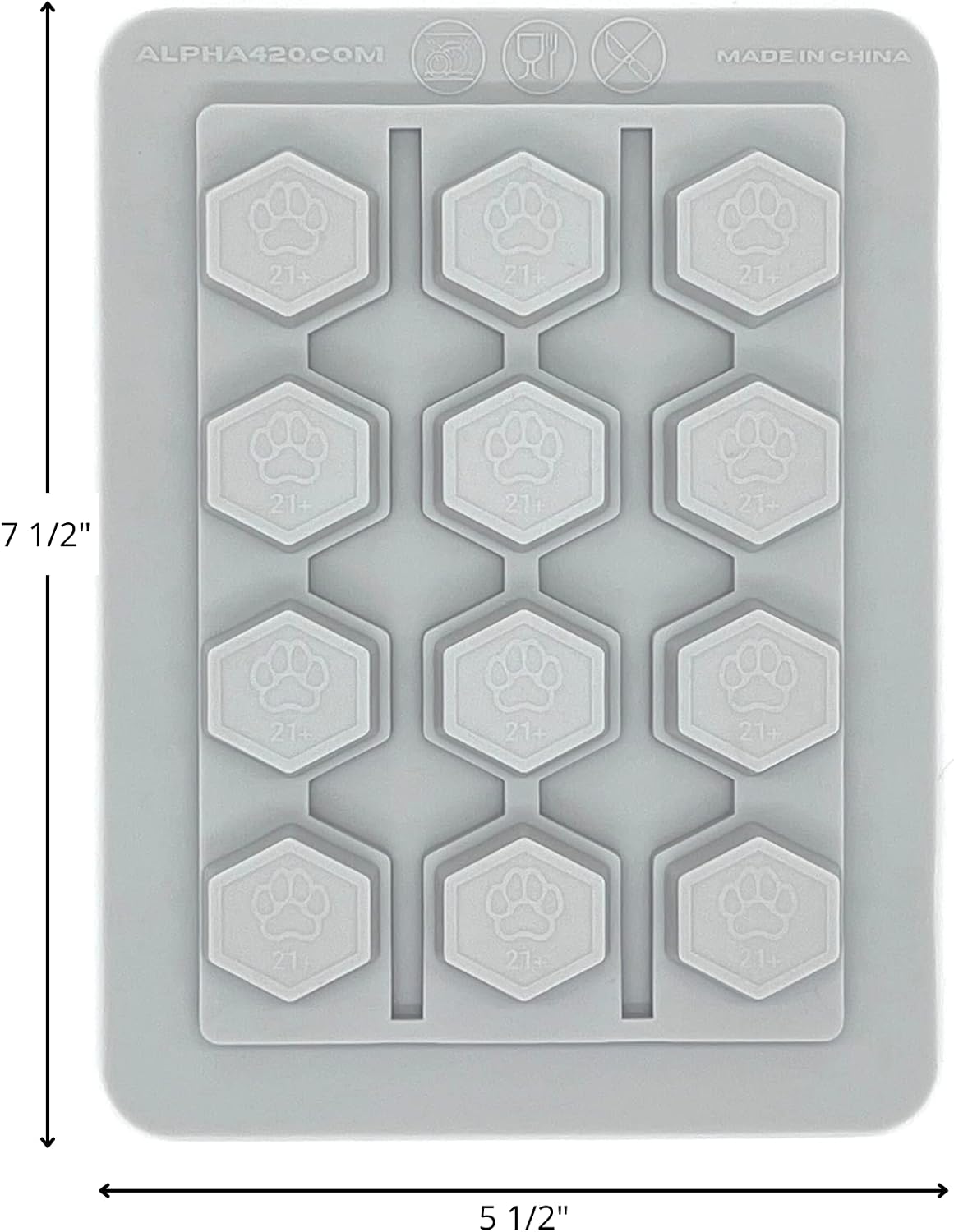 Alpha420 Large Gummy Molds with Lids, 10ML Silicone, 24 Pieces, Red, Rectangular Prism, Perfect for Making Hard Candy, Chocolate, DIY Gelatin, Non Stick, Bpa Free