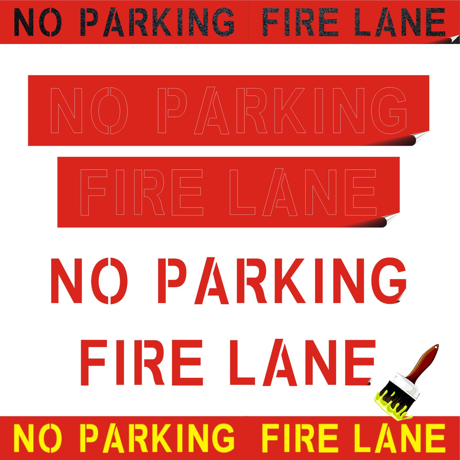 Buy 4" No Parking FIRE Lane Stencil with SelfAdhesive,3 Layers