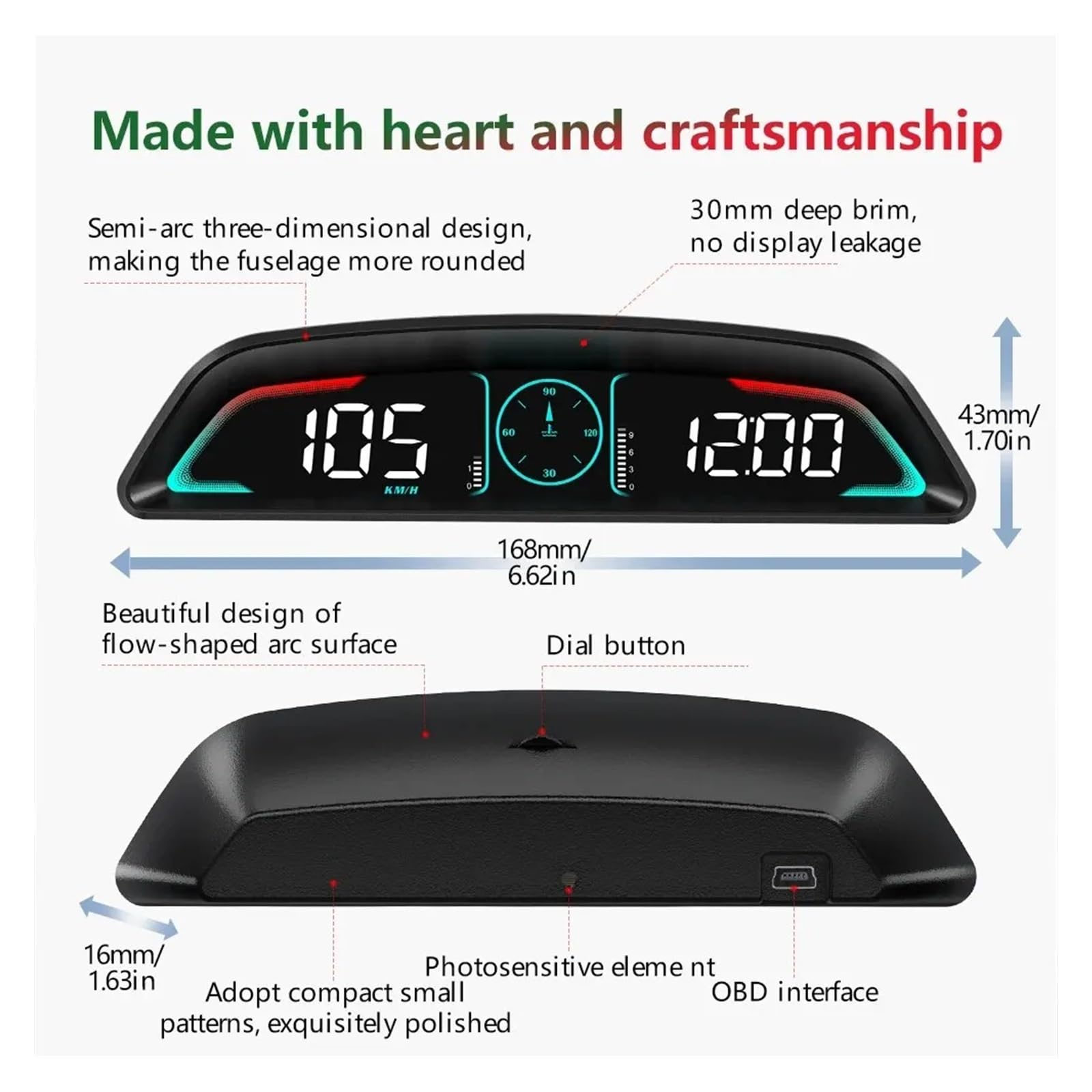 Pantalla Frontal De Coche B3 HUD, Velocímetro Digital, Indicador MPH, Km/h, Voltaje, Temperatura Del Agua, Tacómetro, Alarma, Recordatorio De Exceso De Velocidad para todos los vehículos