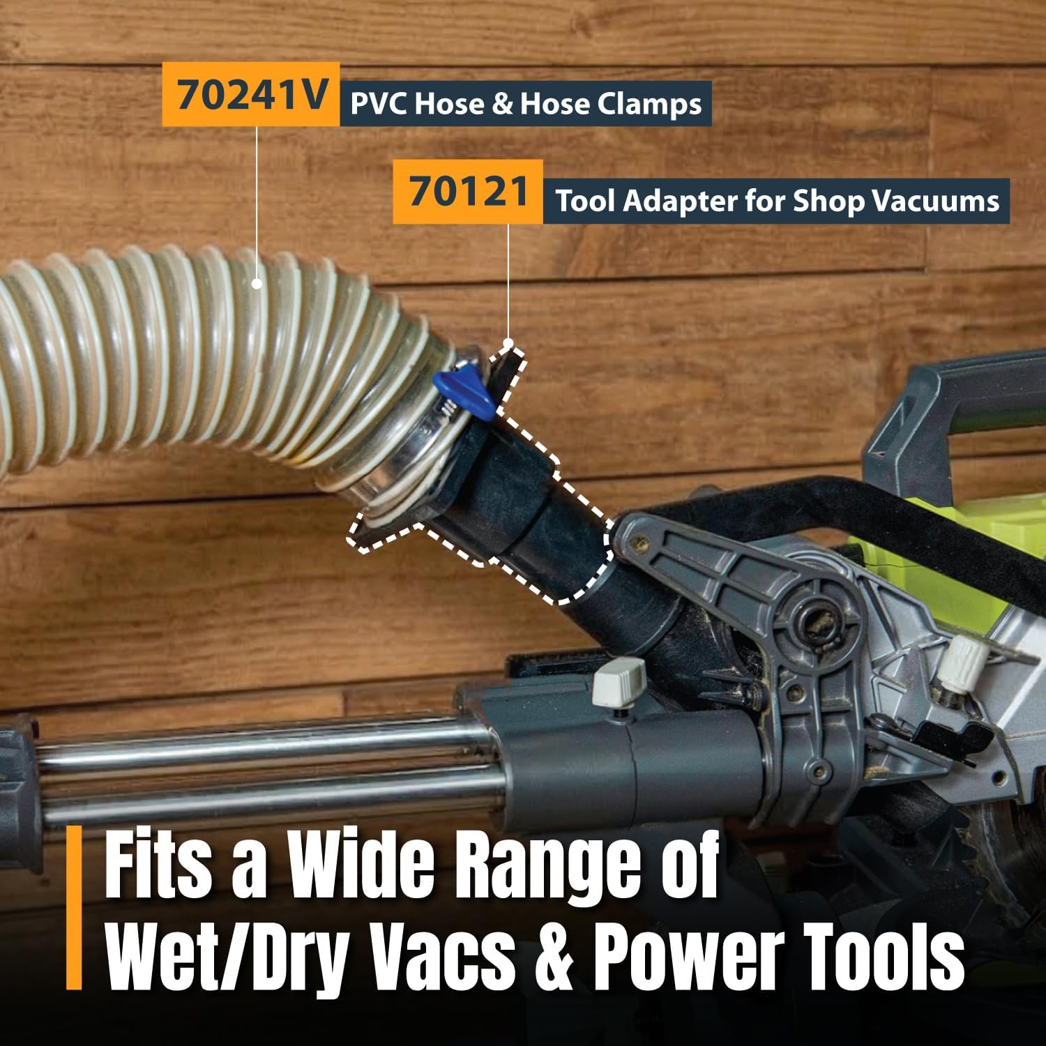 POWERTEC 70121W Tool Adapter for Shop Vac Wet/Dry Vacuums