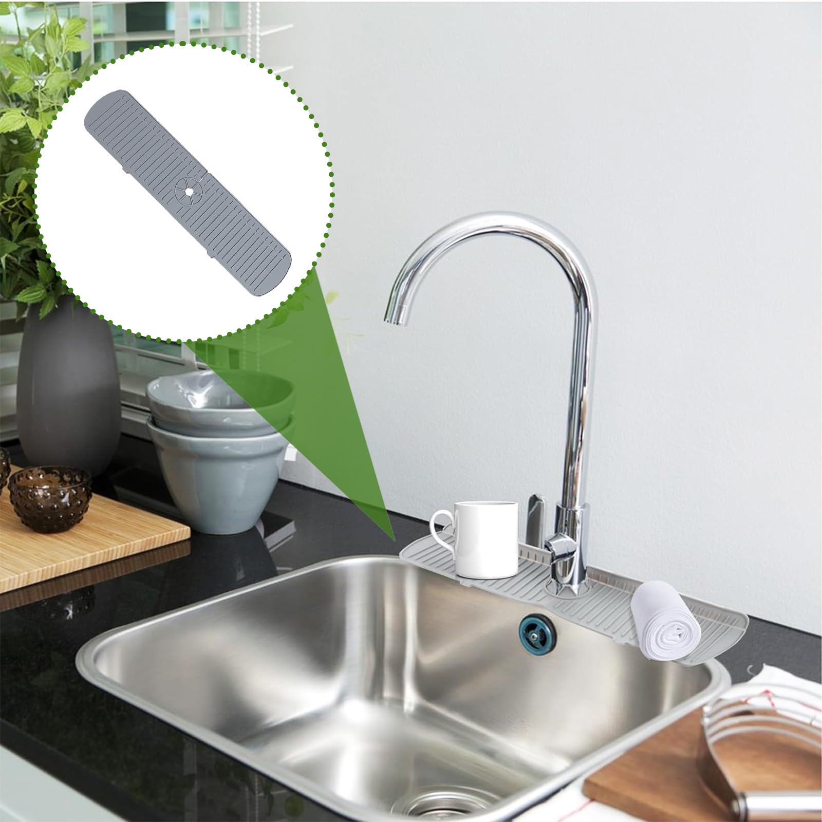 Silikon Spritzschutz Für Küchenspüle – Transparent, Anpassbar, Schützt Vor Wasserspritzern