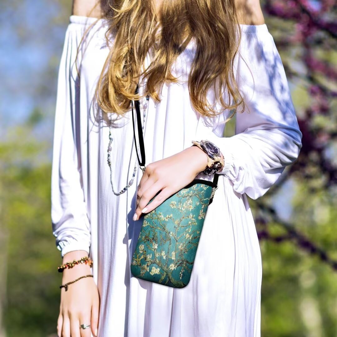 Cell Phone Sleeves Bag Case Crossbody Neoprene Holder Lanyard Phone Pouch for Women Men 7.5 X 4.5 Inche - Twig - Image 2