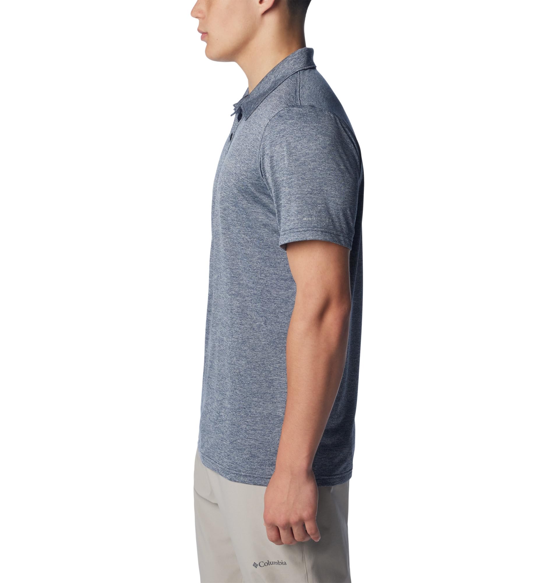 Columbia Męska koszulka polo turystyczna Kolegiata Navy Heather M